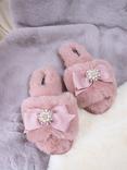 Pretty You London Anya Faux Fur Slippers, Pink