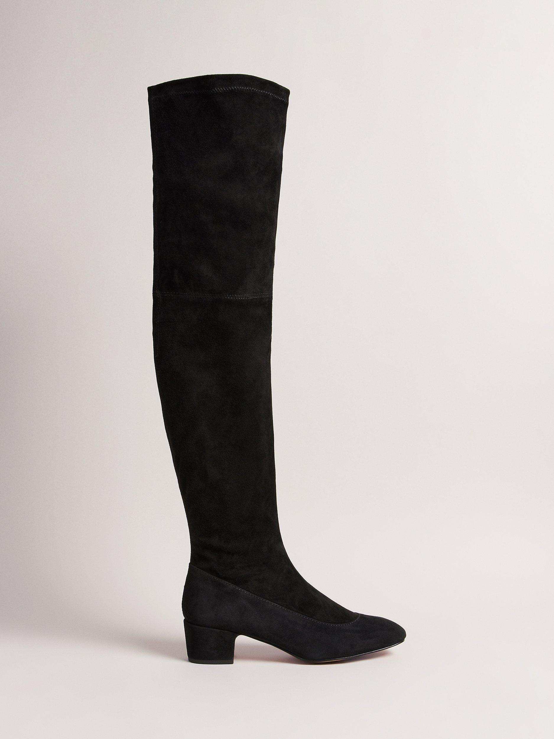 Ted Baker Ayannah Over The Knee Stretch Suede Boots, Black