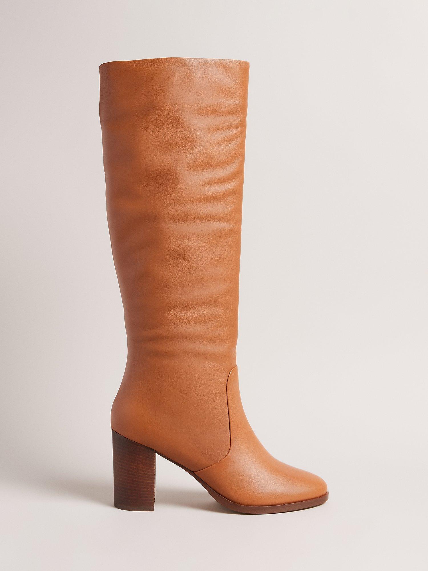 Ted Baker Shannie Leather Knee High Boots, Tan
