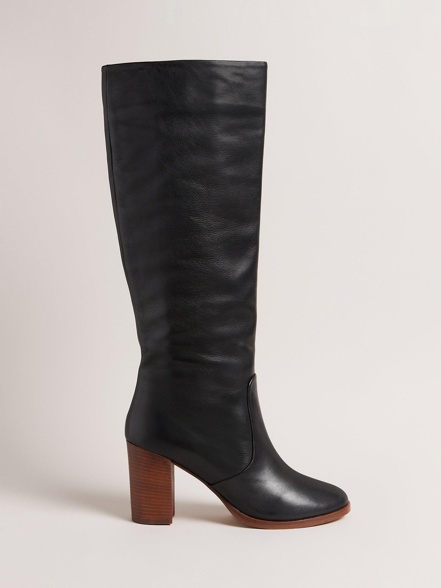 Ted Baker Shannie Leather Knee High Boots, Black