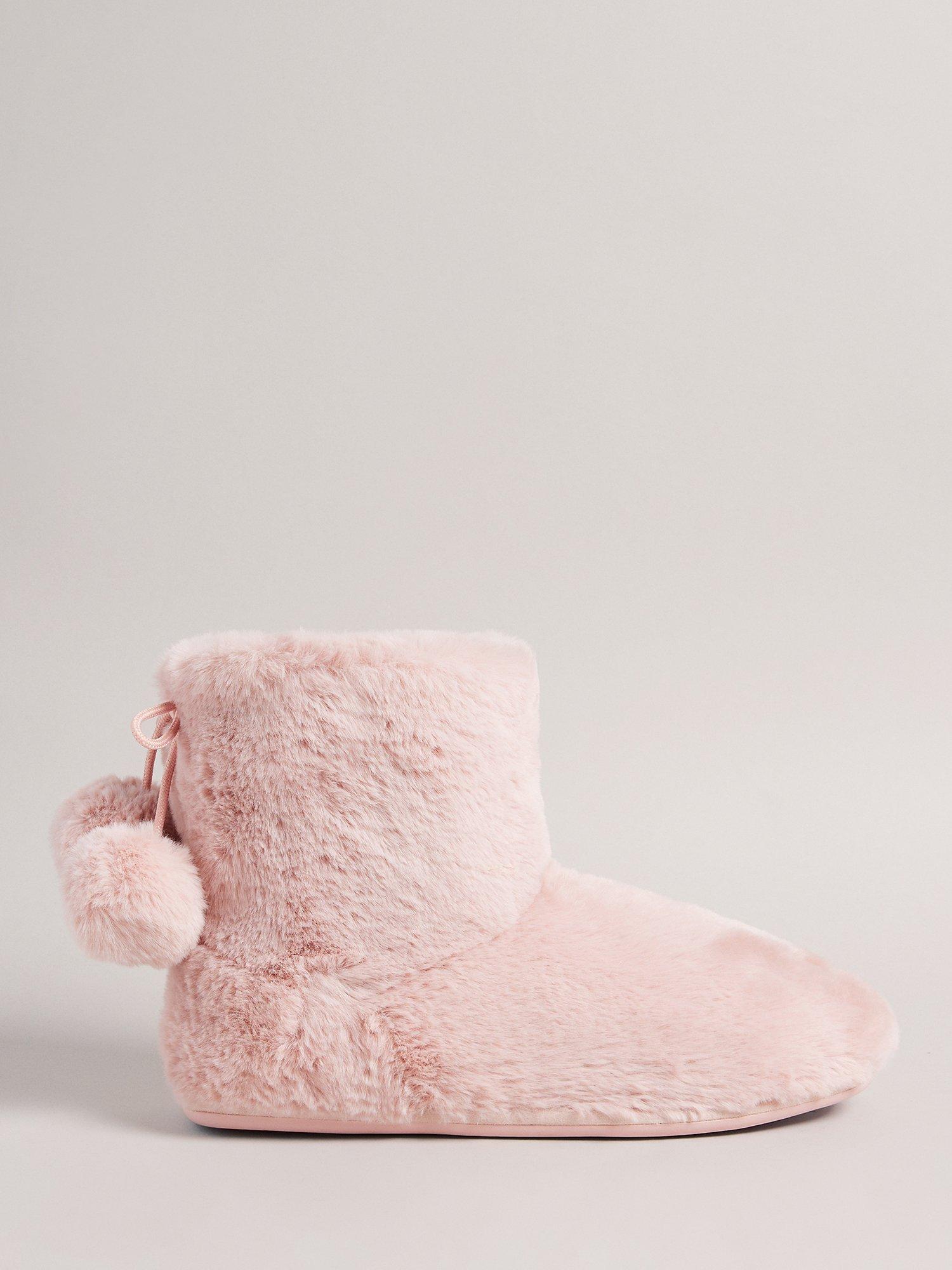 Ted Baker Hamonda Faux Fur Slipper Boots, Dusky Pink, EU38