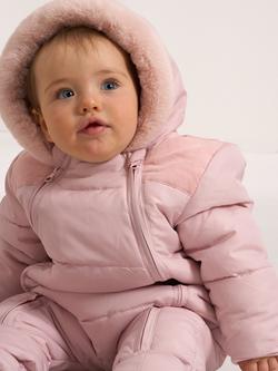 Truly Baby Faux Fur Lined Snowsuit - view 2, Blush