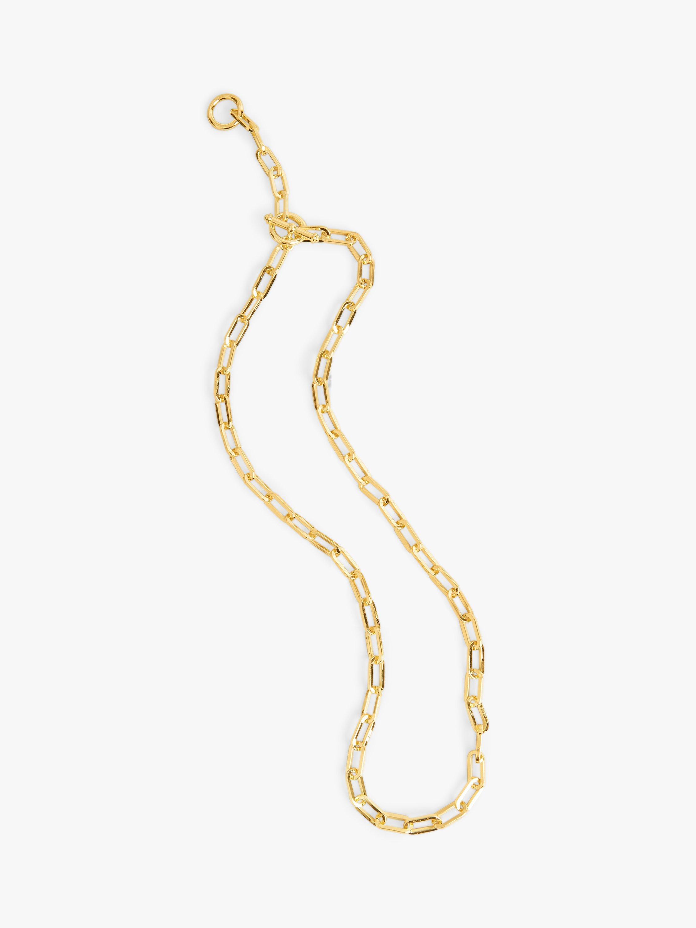 Product image 1 of 3, which shows HUSH Octavia Paperclip Chain Necklace, Gold, One Size