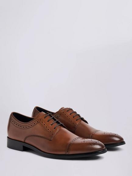 Moss John White Lucan Brogue Shoes, Tan, Tan