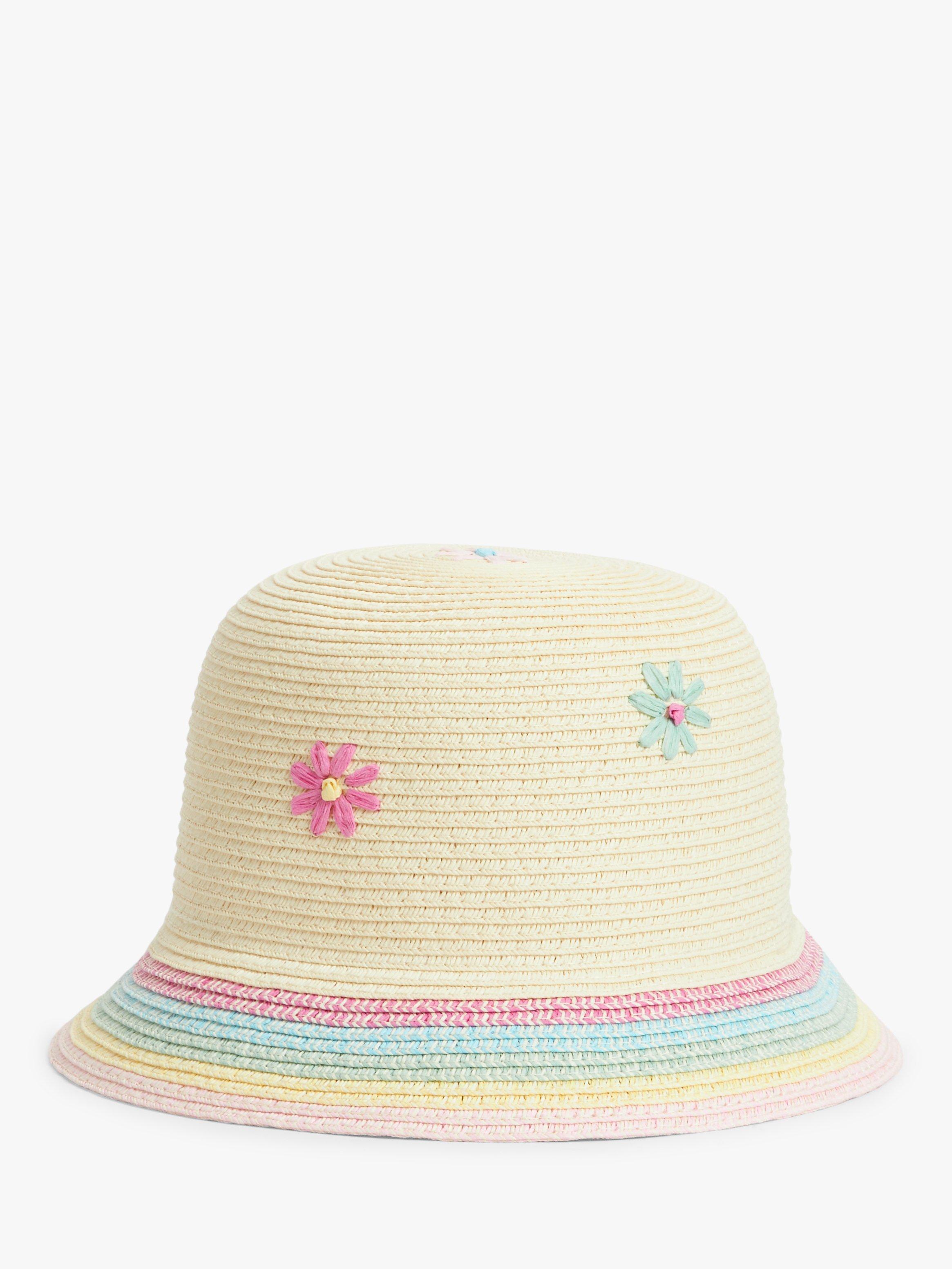 John Lewis Kids' Straw Flower Hat, Multi