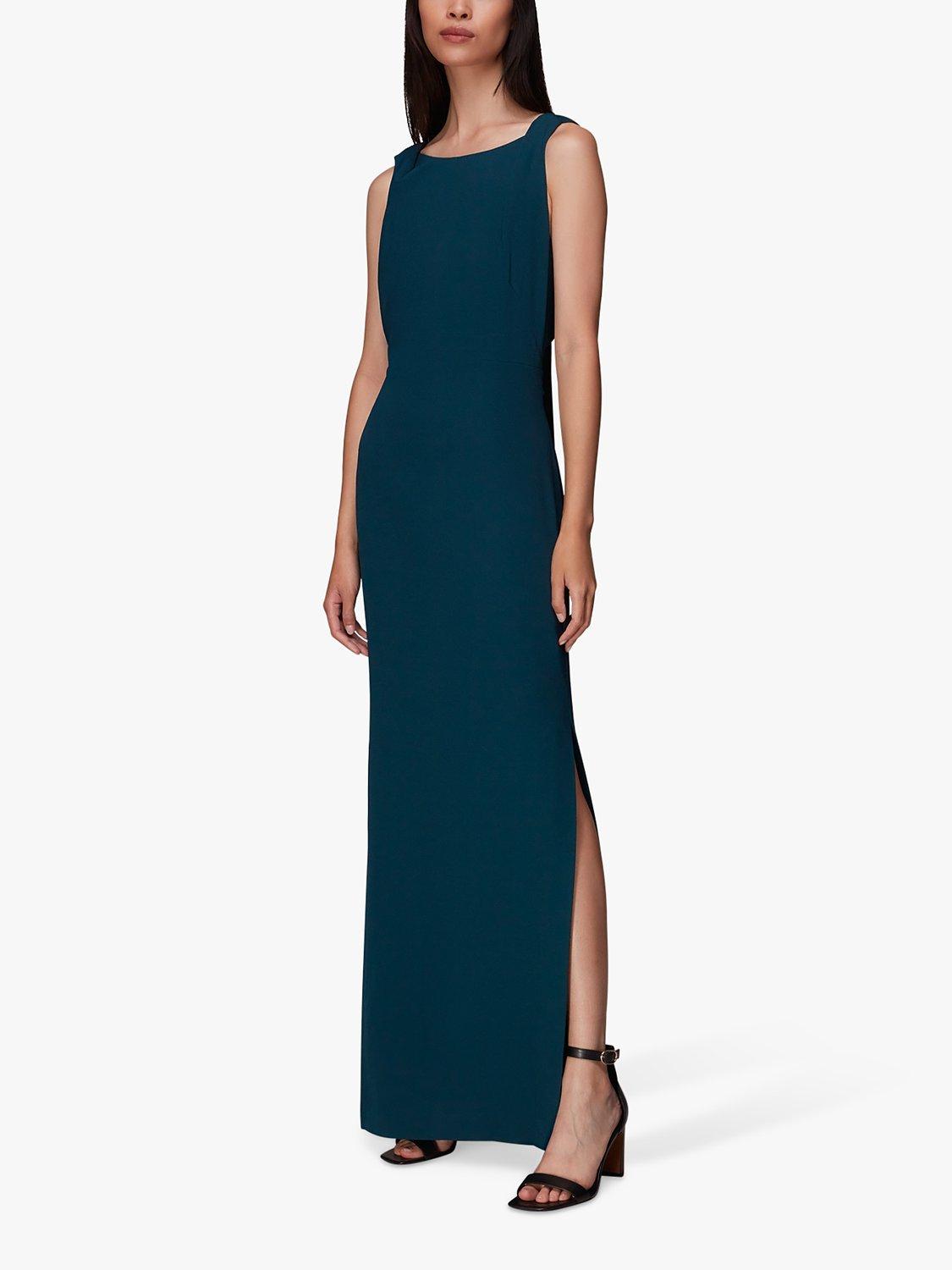 Whistles Tie Back Maxi Dress, Teal