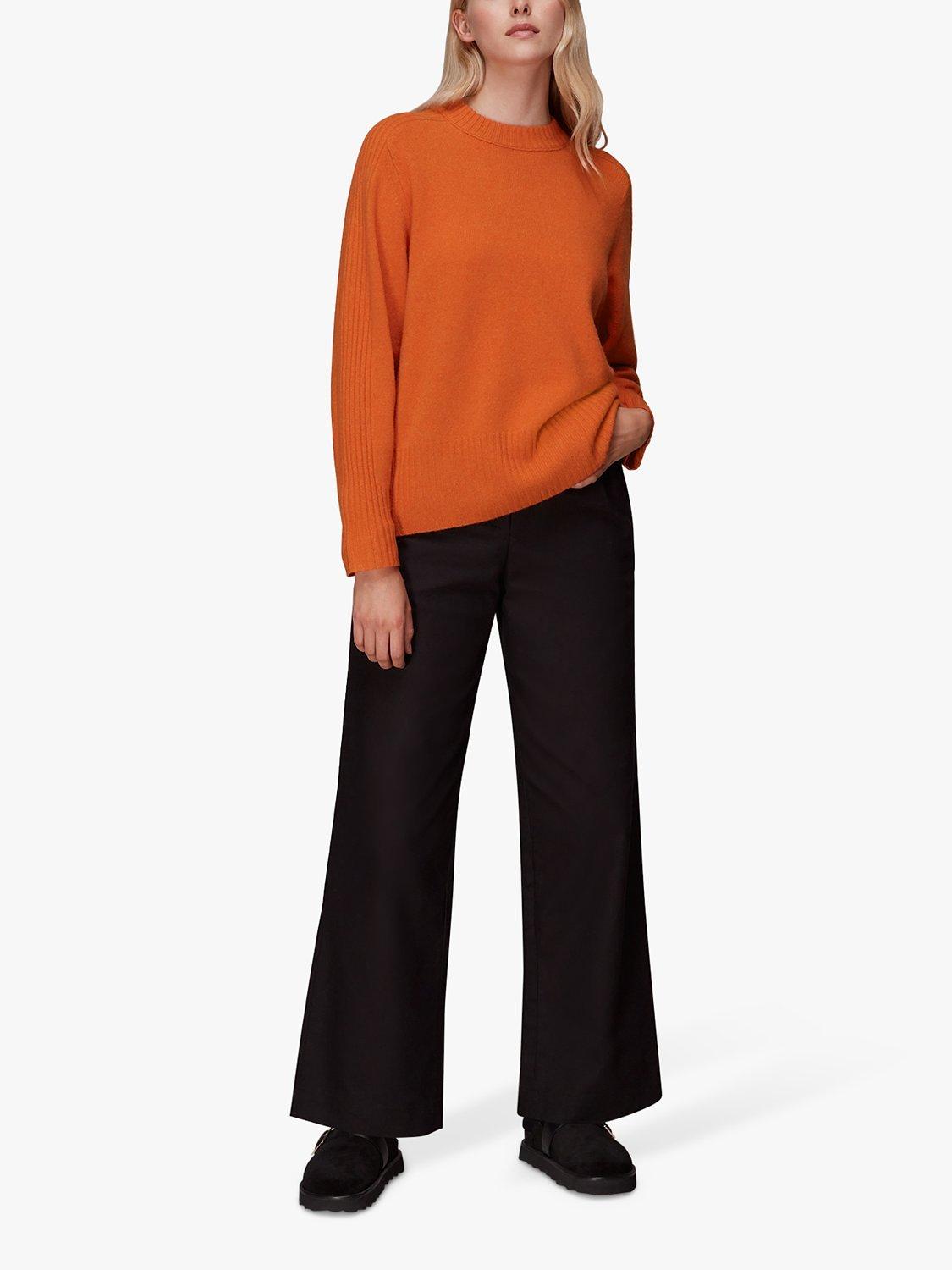 Whistles Boyfriend Wool Jumper, Orange