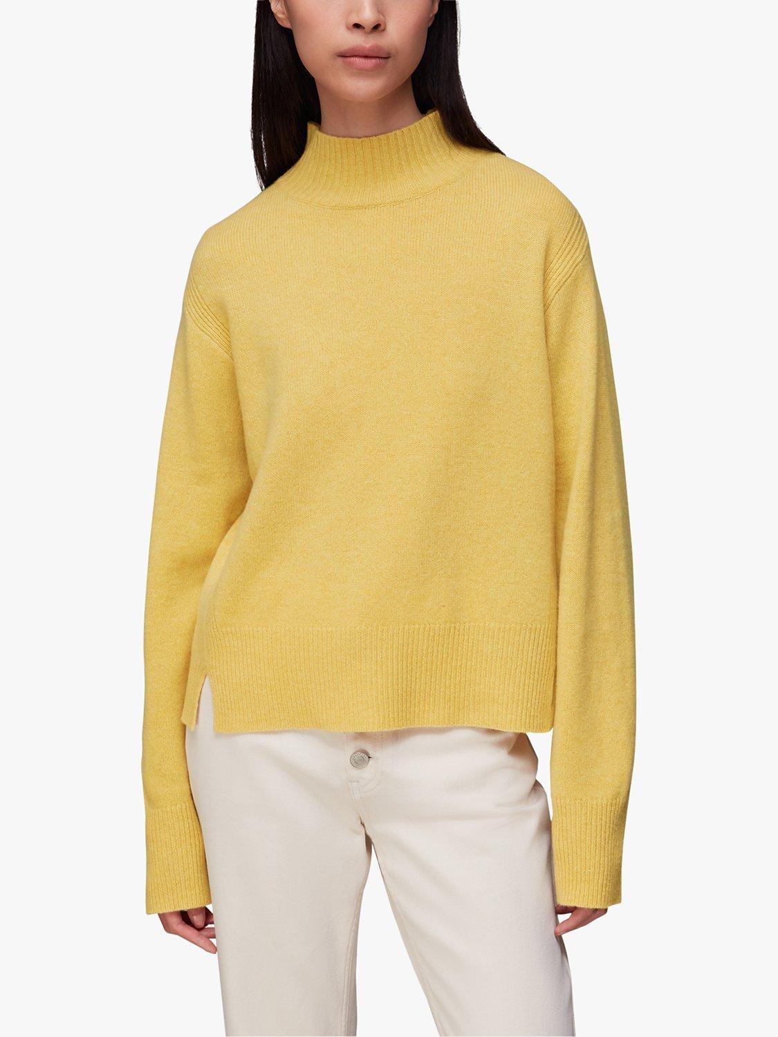Whistles Ferne Wool Funnel Neck Jumper, Yellow