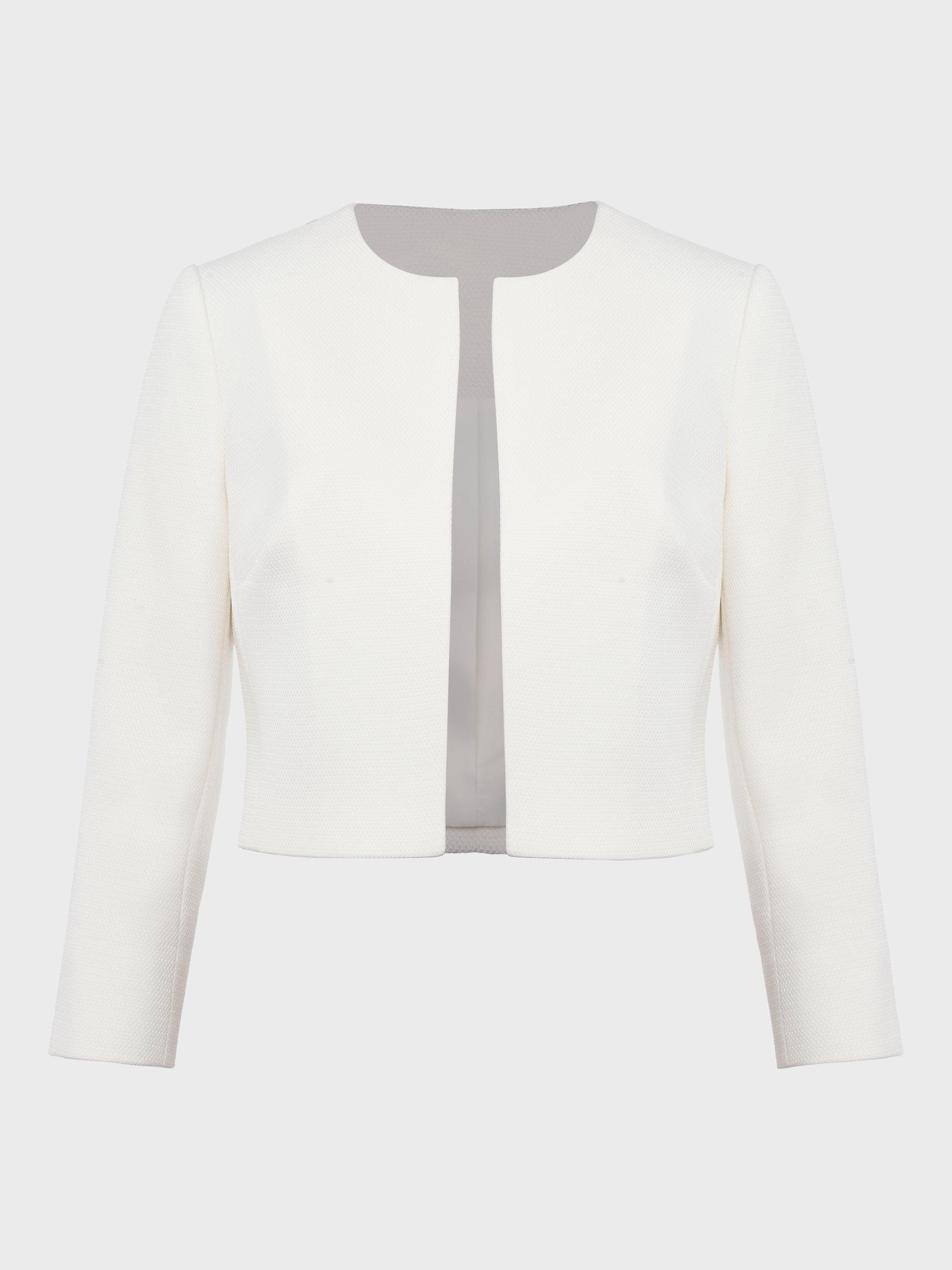 Product image 3 of 3, which shows Hobbs Elize Occasion Jacket, Ivory, 6