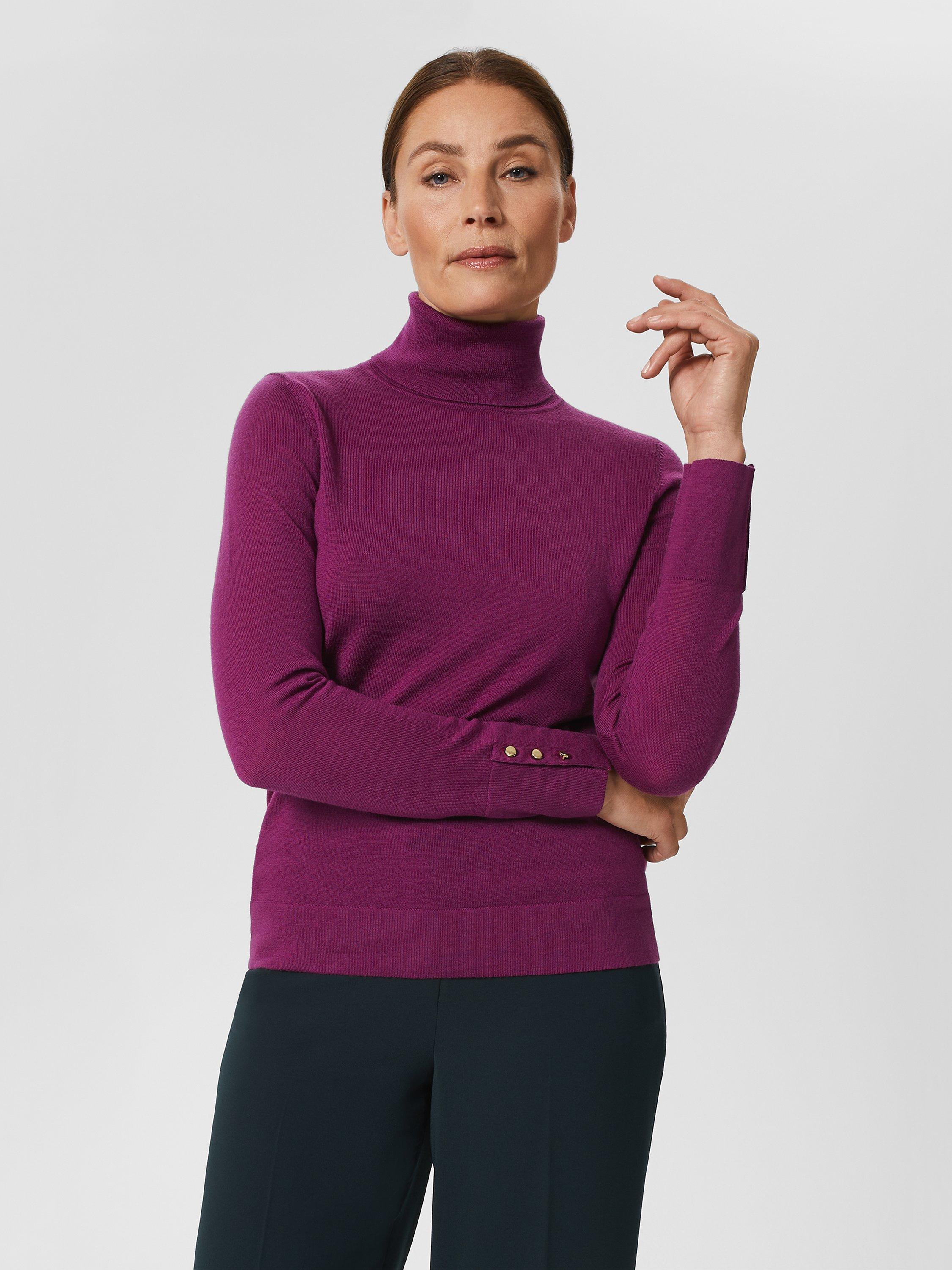 Hobbs Lara Roll Neck Jumper, Deep Plum