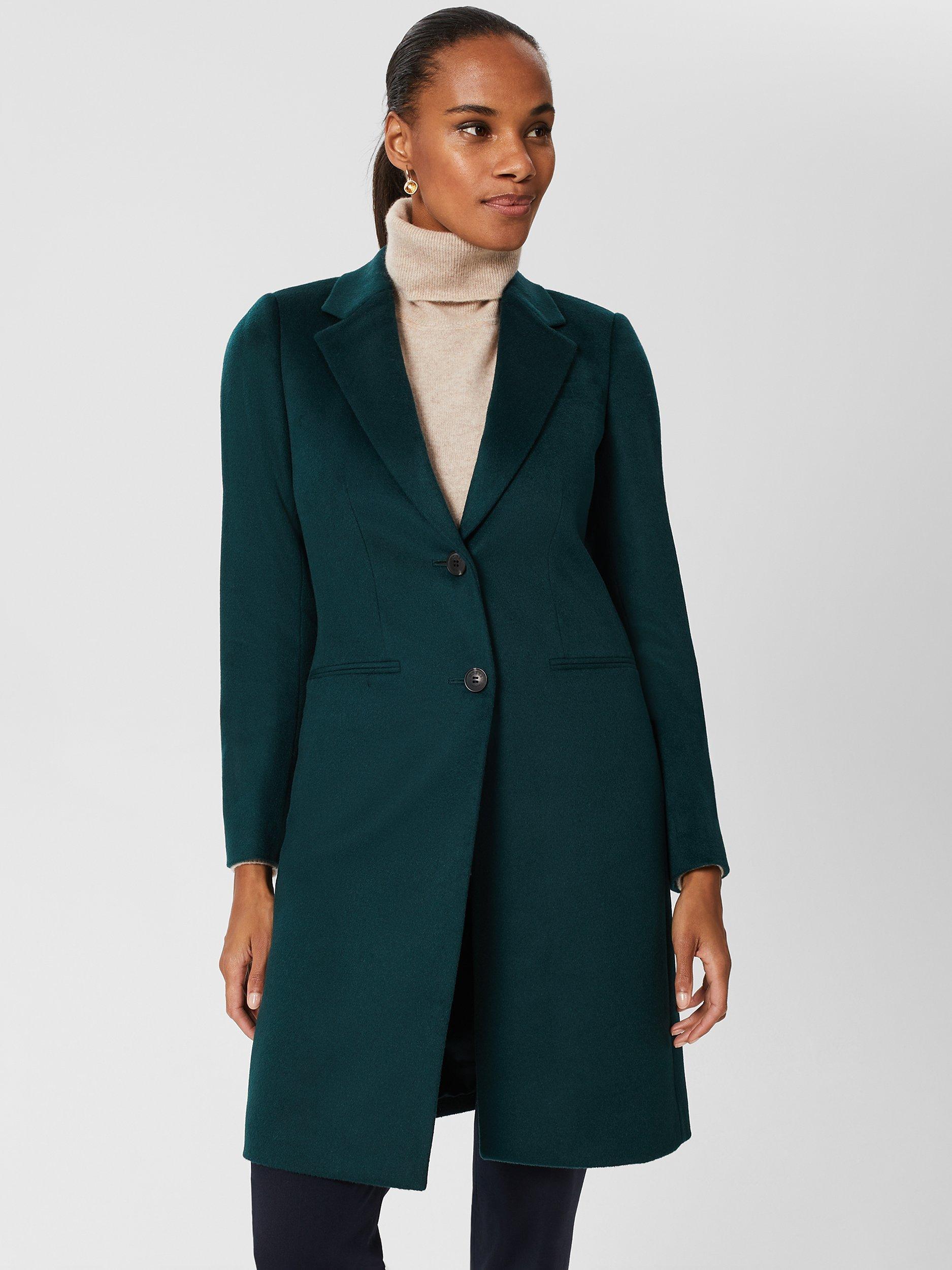 Hobbs Tilda Wool Tailored Coat Dark Green