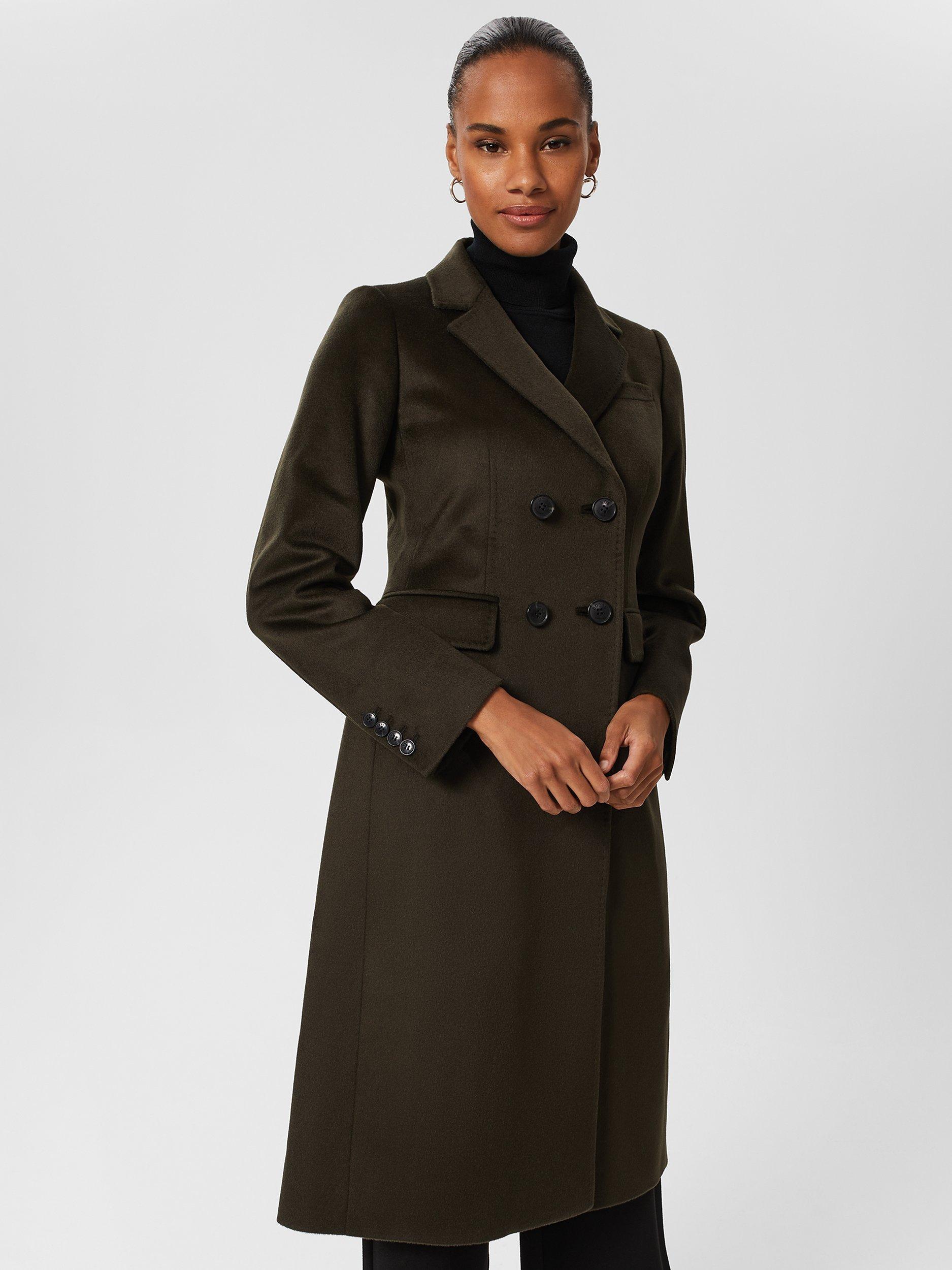 Hobbs Elva Wool Tailored Coat, Dark Olive