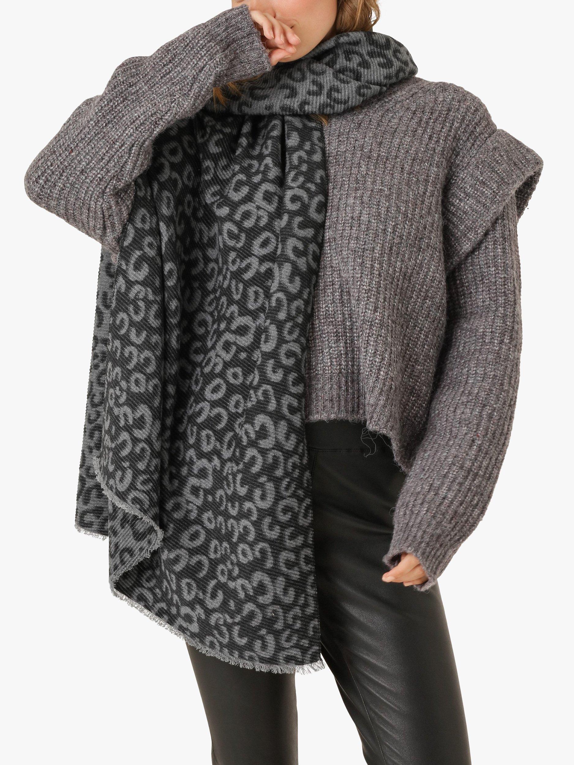 Unmade Copenhagen Sebilla Leopard Scarf, Black, One Size