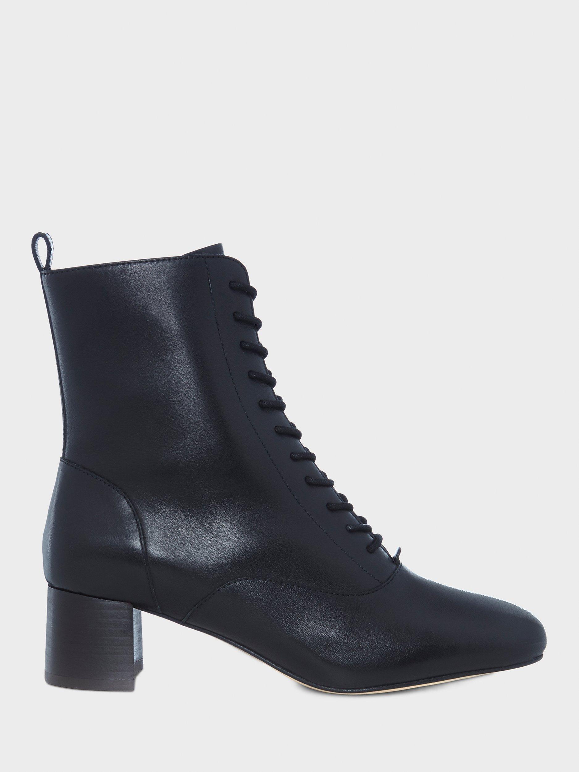 Hobbs Issy Leather Lace Up Ankle Boots, Black