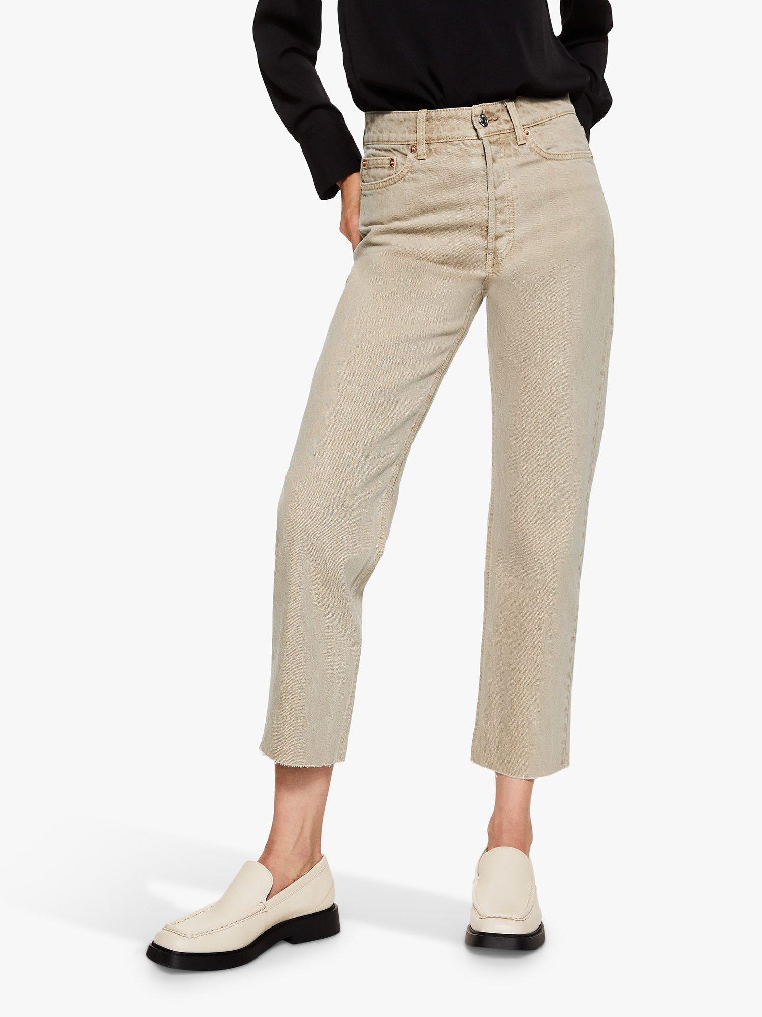 Mango Havana Straight Leg Cropped Jeans, Brown