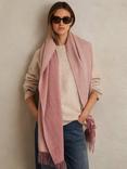 Reiss Picton Wool Cashmere Blend Scarf, Blush