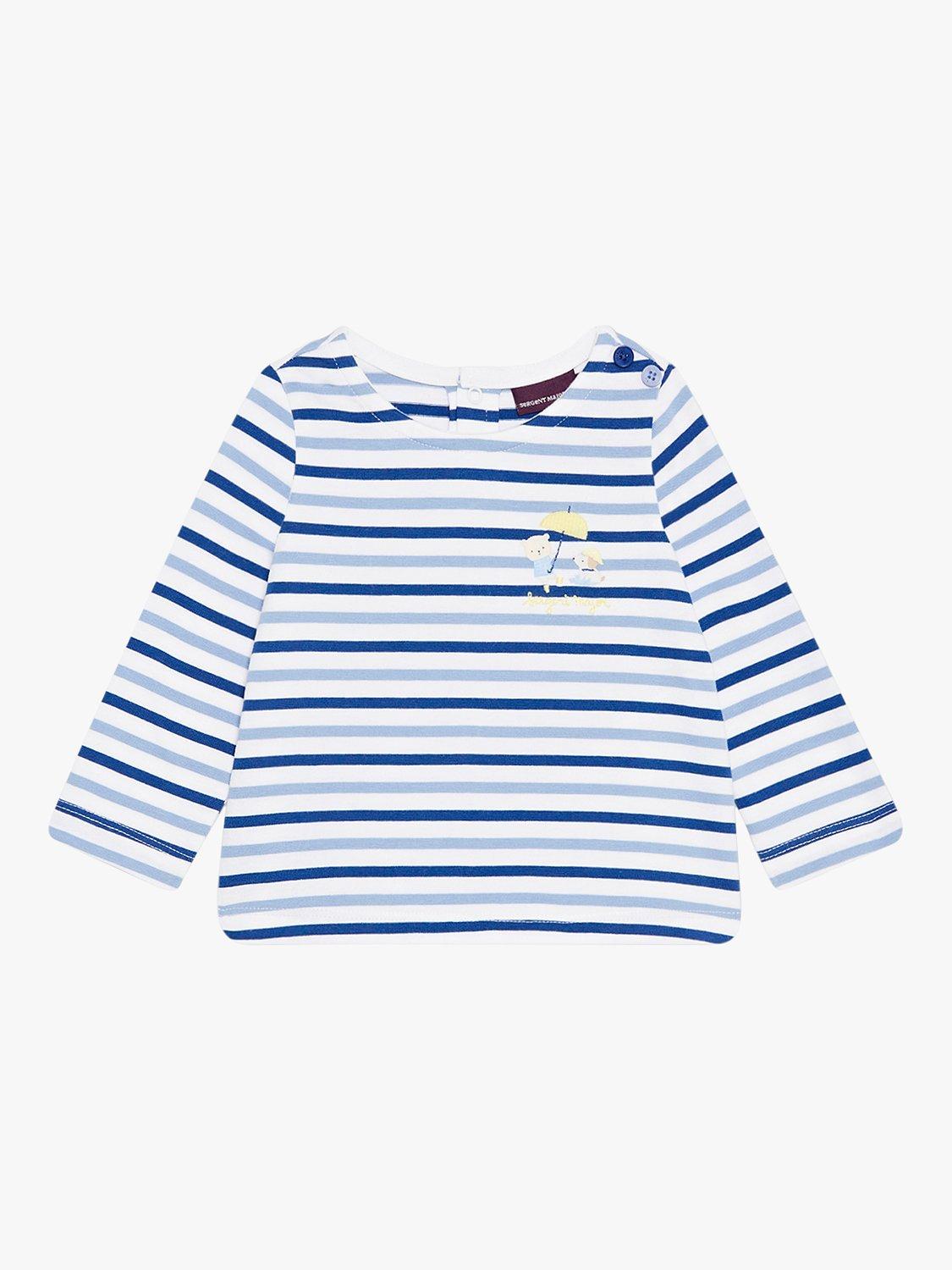 Sergent Major Baby Striped Long Sleeve T-Shirt, Blue