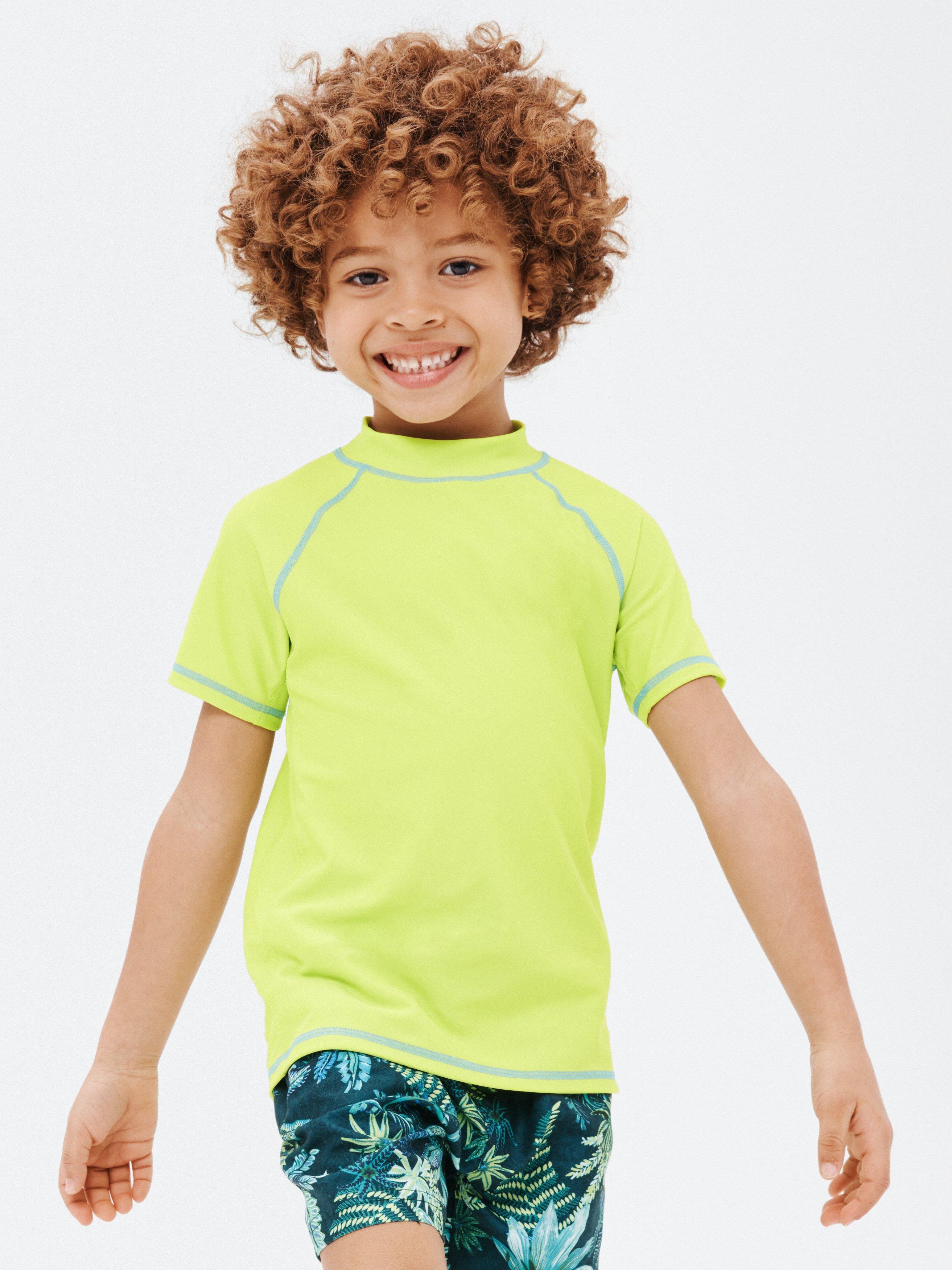 John Lewis Kids' Raglan Rash Swim Top, Lime