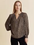 Albaray Textured Animal Shirred Blouse, Multi