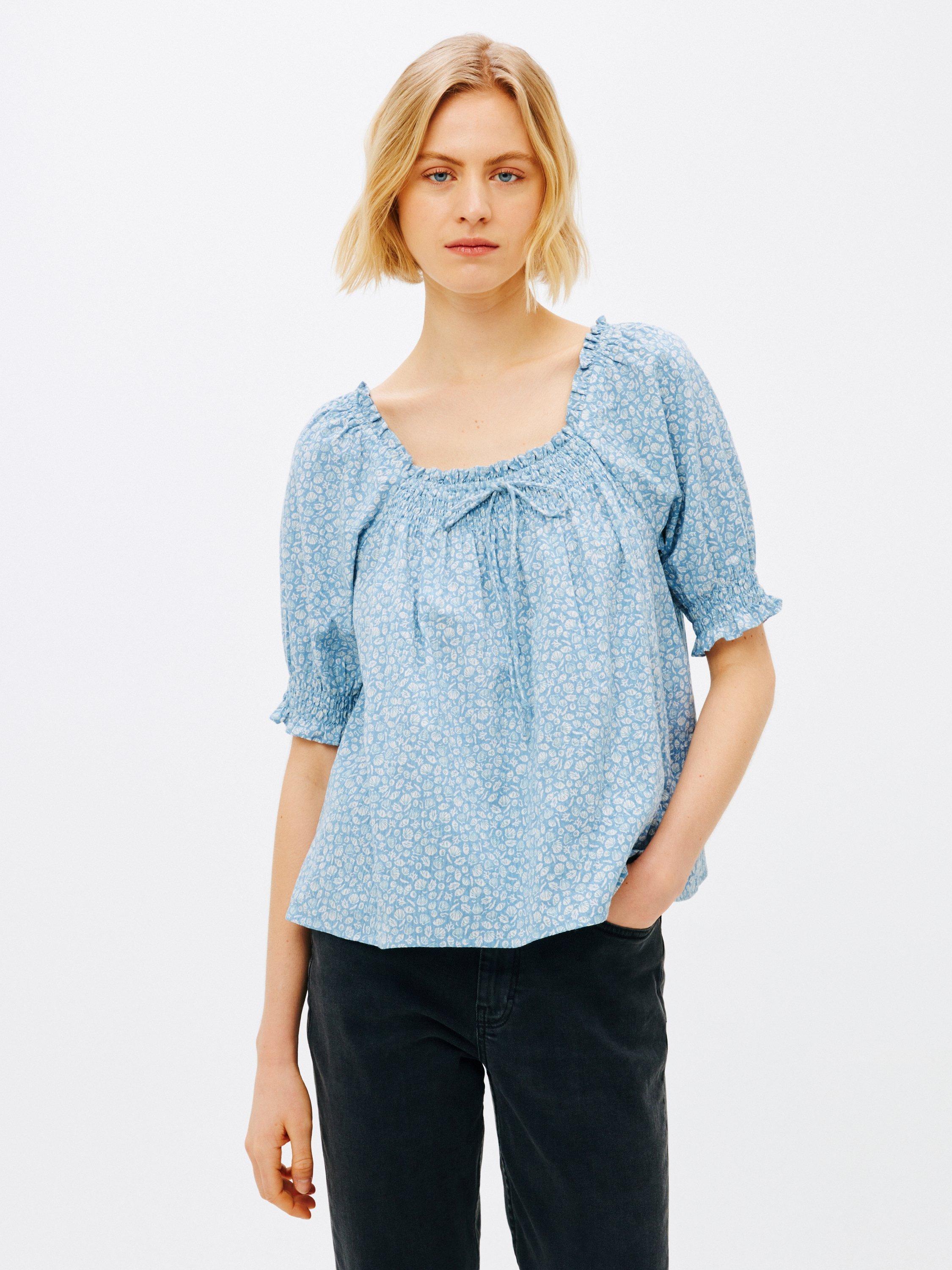 John Lewis ANYDAY Shell Smock Top, Blue