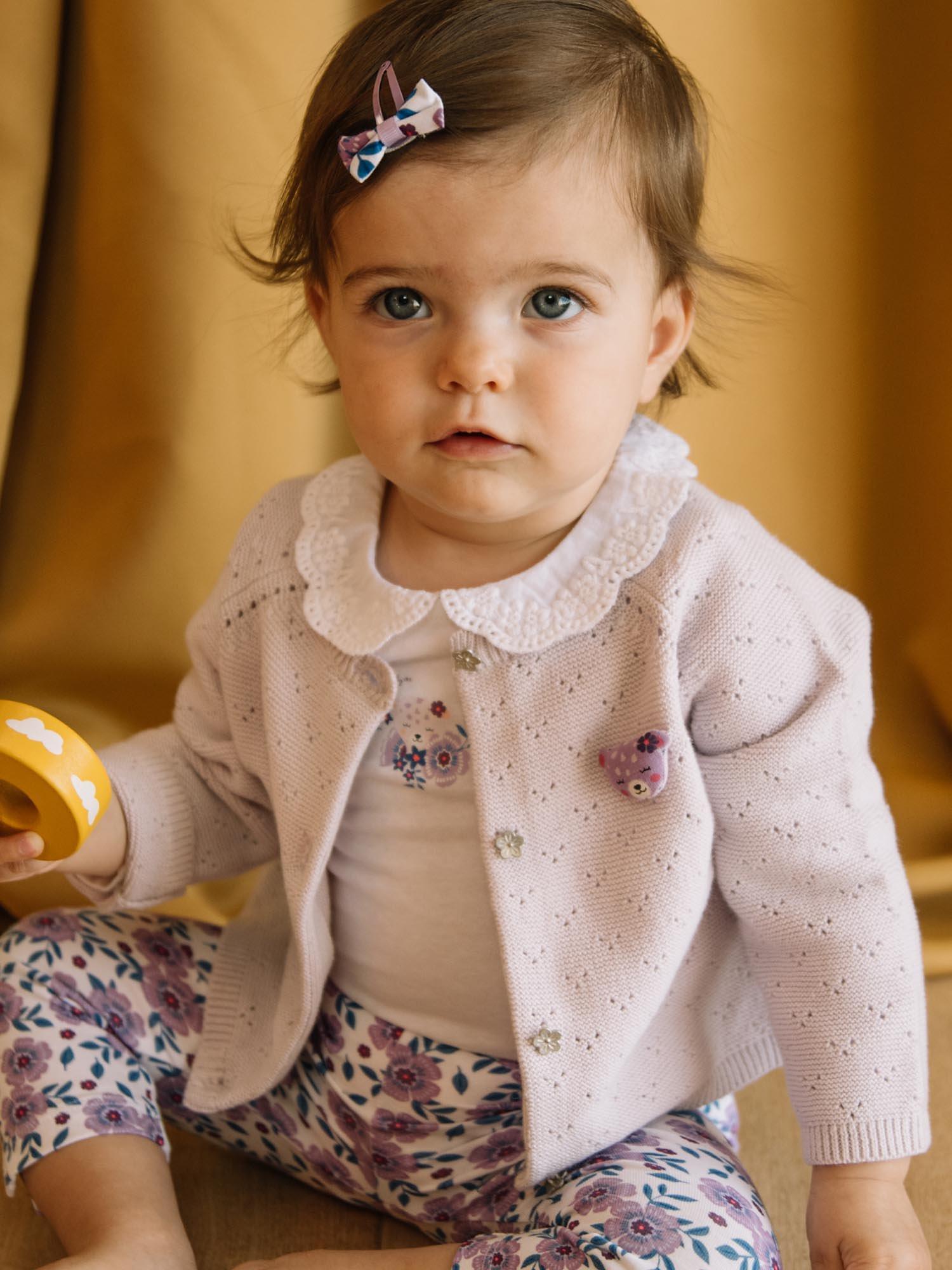 Sergent Major Baby Knitted Cardigan, Parma Violet