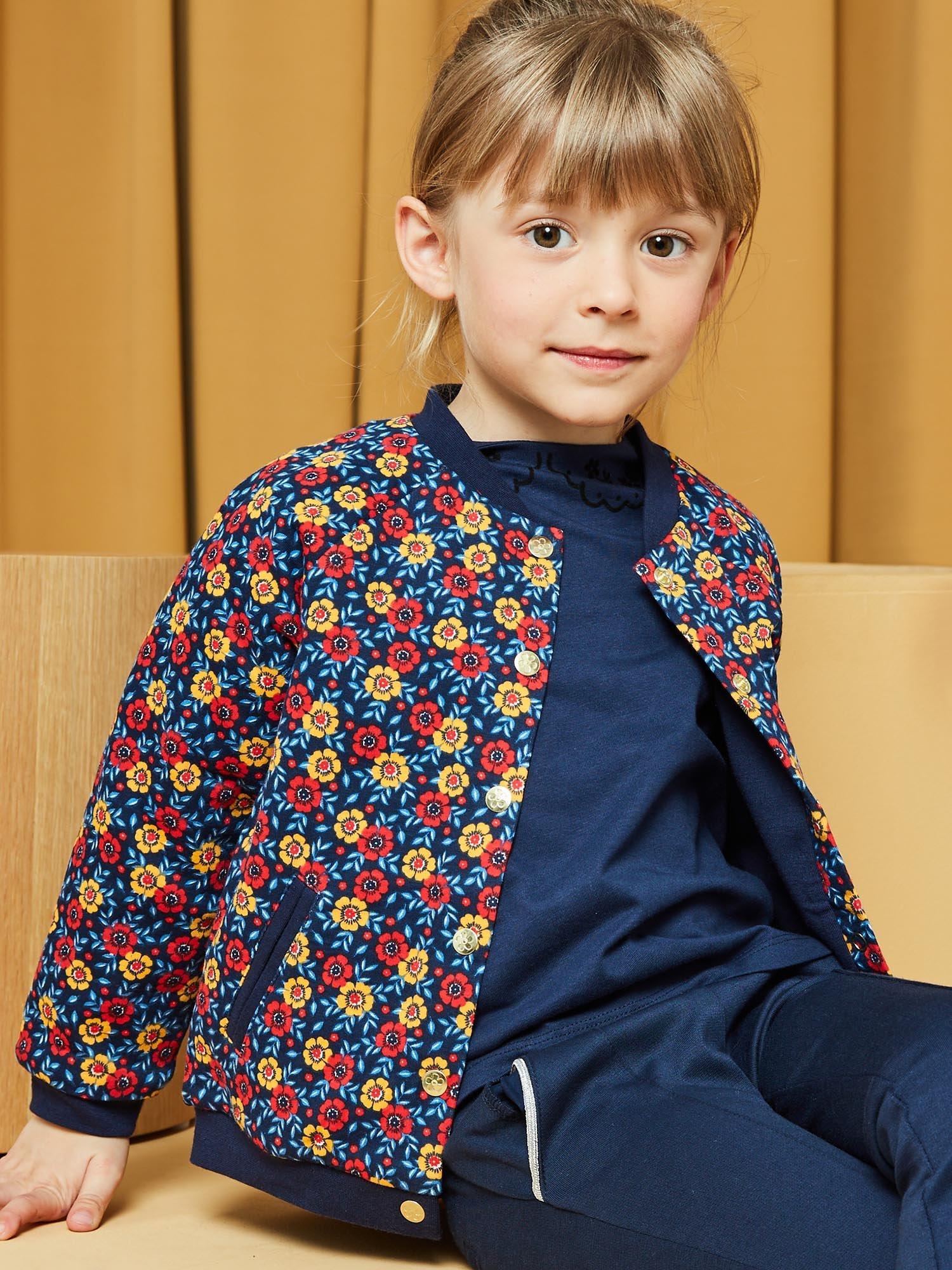 Sergent Major Kids' Reversible Floral Print Cardigan
