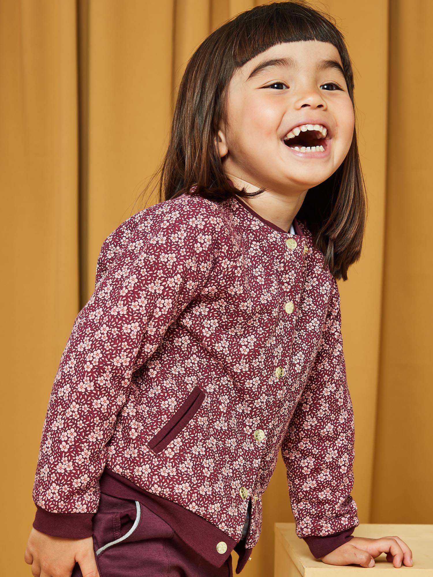Sergent Major Kids' Reversible Floral Print Cardigan, Pink