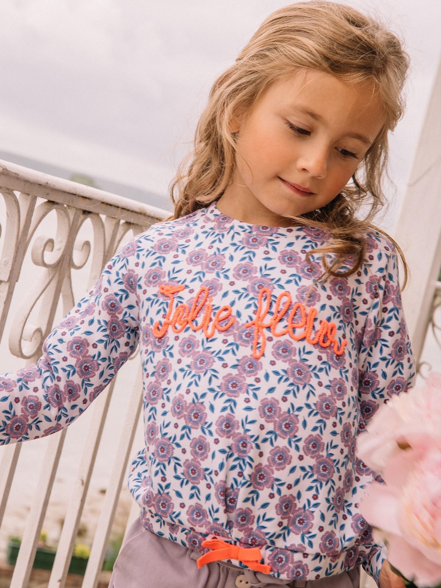 Sergent Major Kids' Jolie Fleur Floral Jumper, Off White/Multi