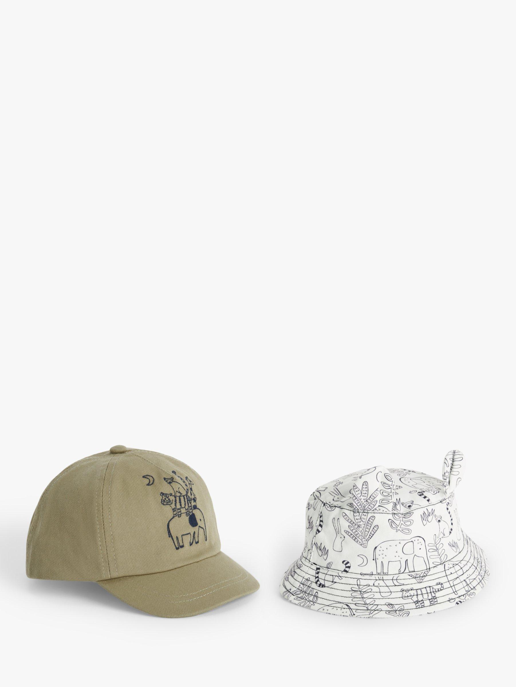 John Lewis Baby Animal Print Mixed Hat Set, Pack of 2, Multi