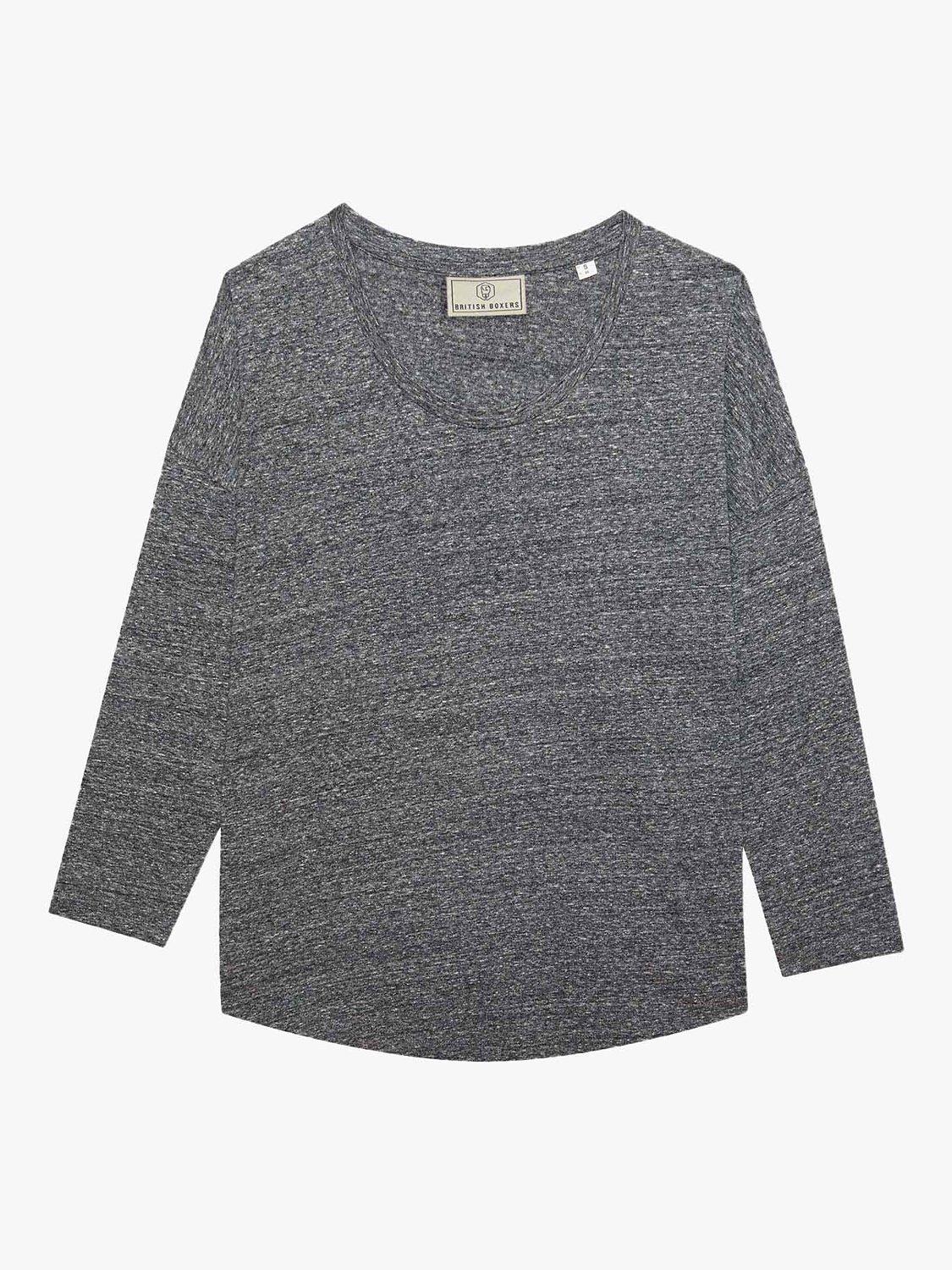 British Boxers Plain 3/4 Sleeve T-Shirt, Grey Marl