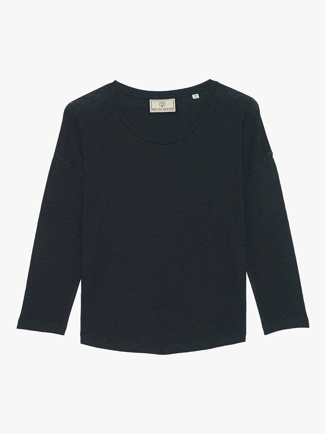 British Boxers Plain 3/4 Sleeve T-Shirt, Black