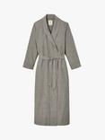 Herringbone Brushed Cotton Dressing Gown, Whitby Jet