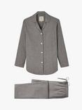 Herringbone Brushed Cotton Pyjama Set, Whitby Jet