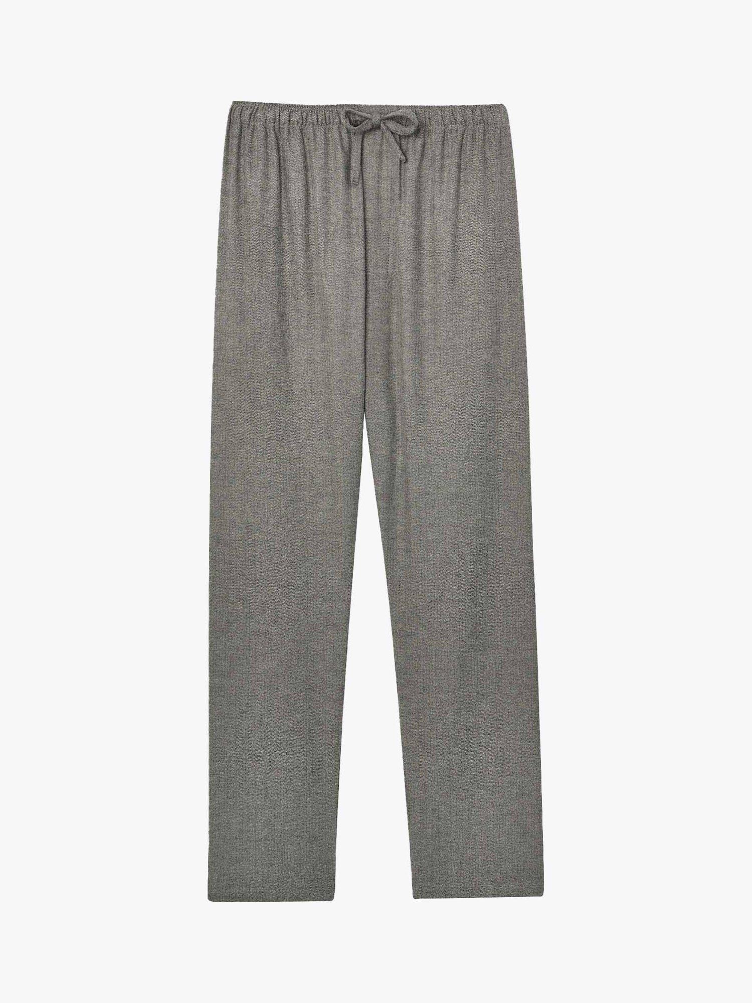 Product image 2 of 4, which shows British Boxers Tartan Brushed Cotton Pyjama Trousers, Whitby Jet, S