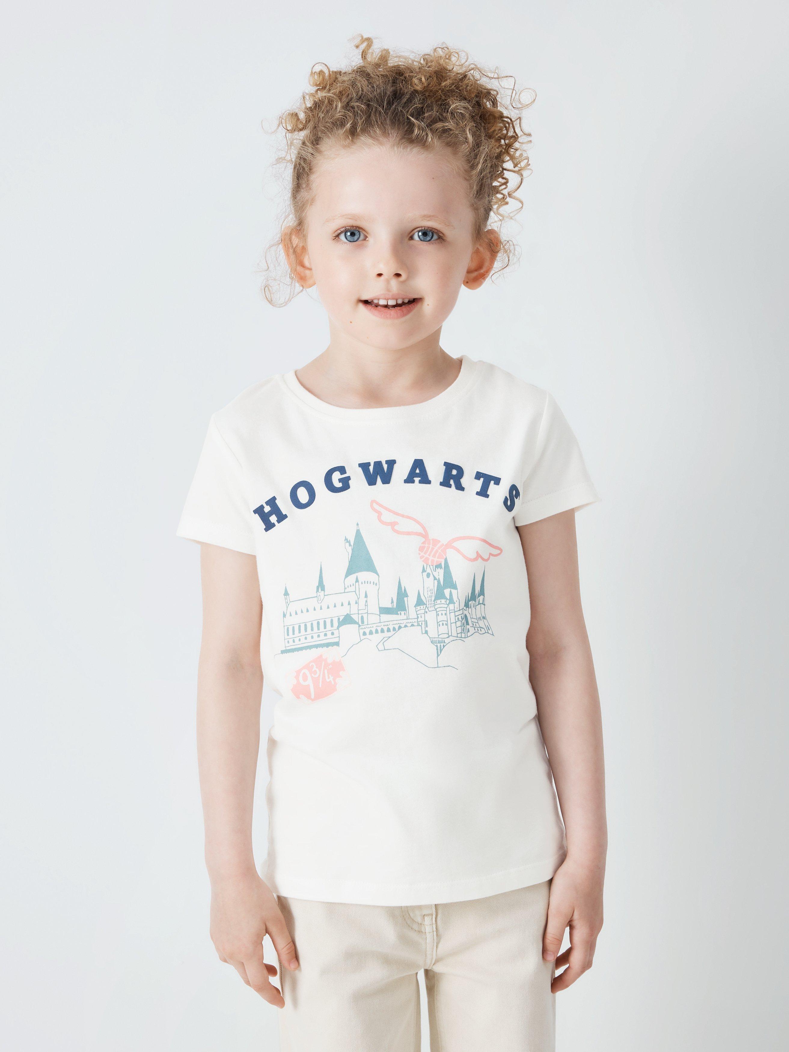 Fabric Flavours Kids' Hogwarts Castle Long Sleeve T-Shirt, White