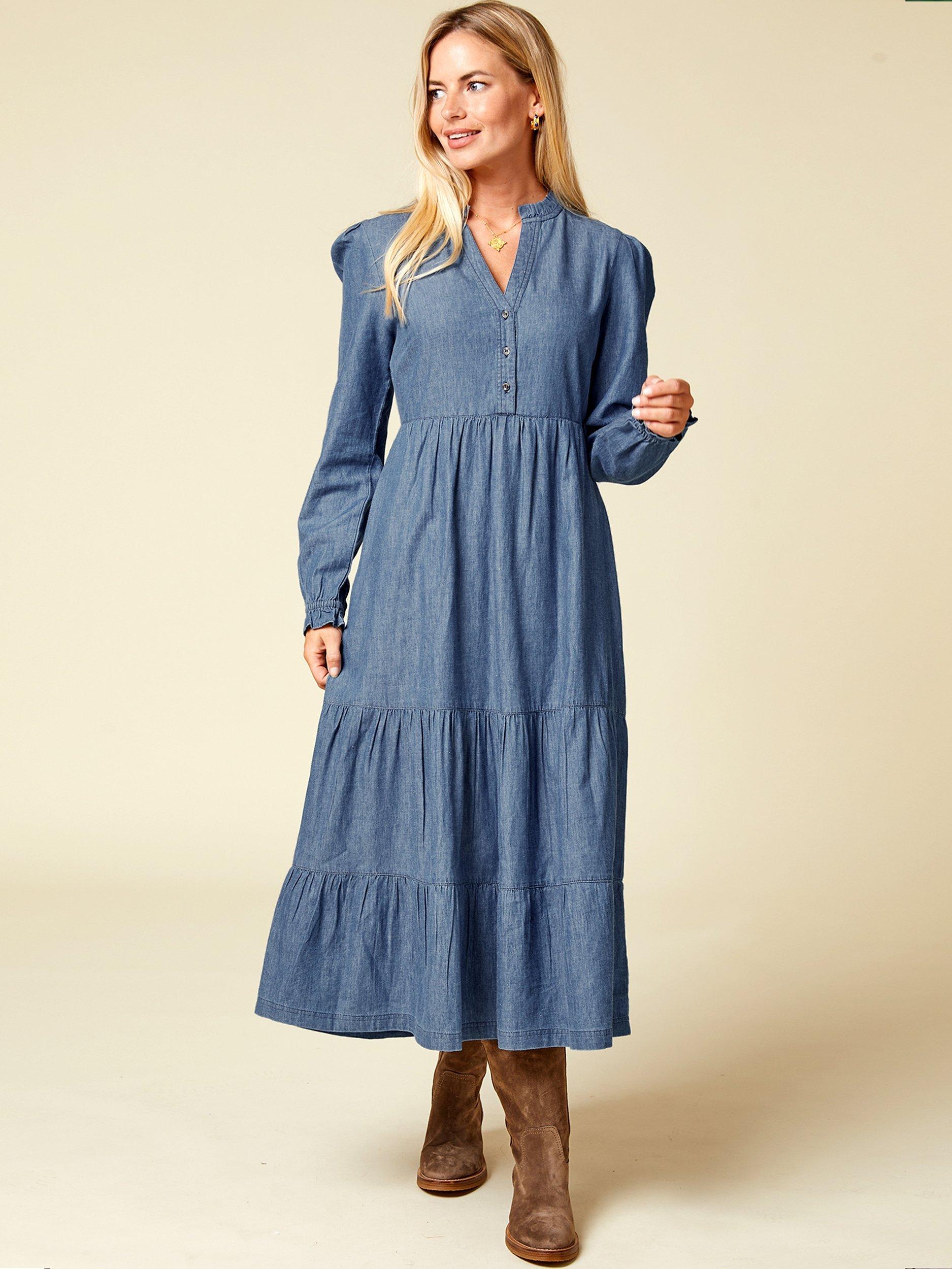 Product image 5 of 6, which shows Aspiga Liv Denim Maxi Dress, Mid Vintage, XS