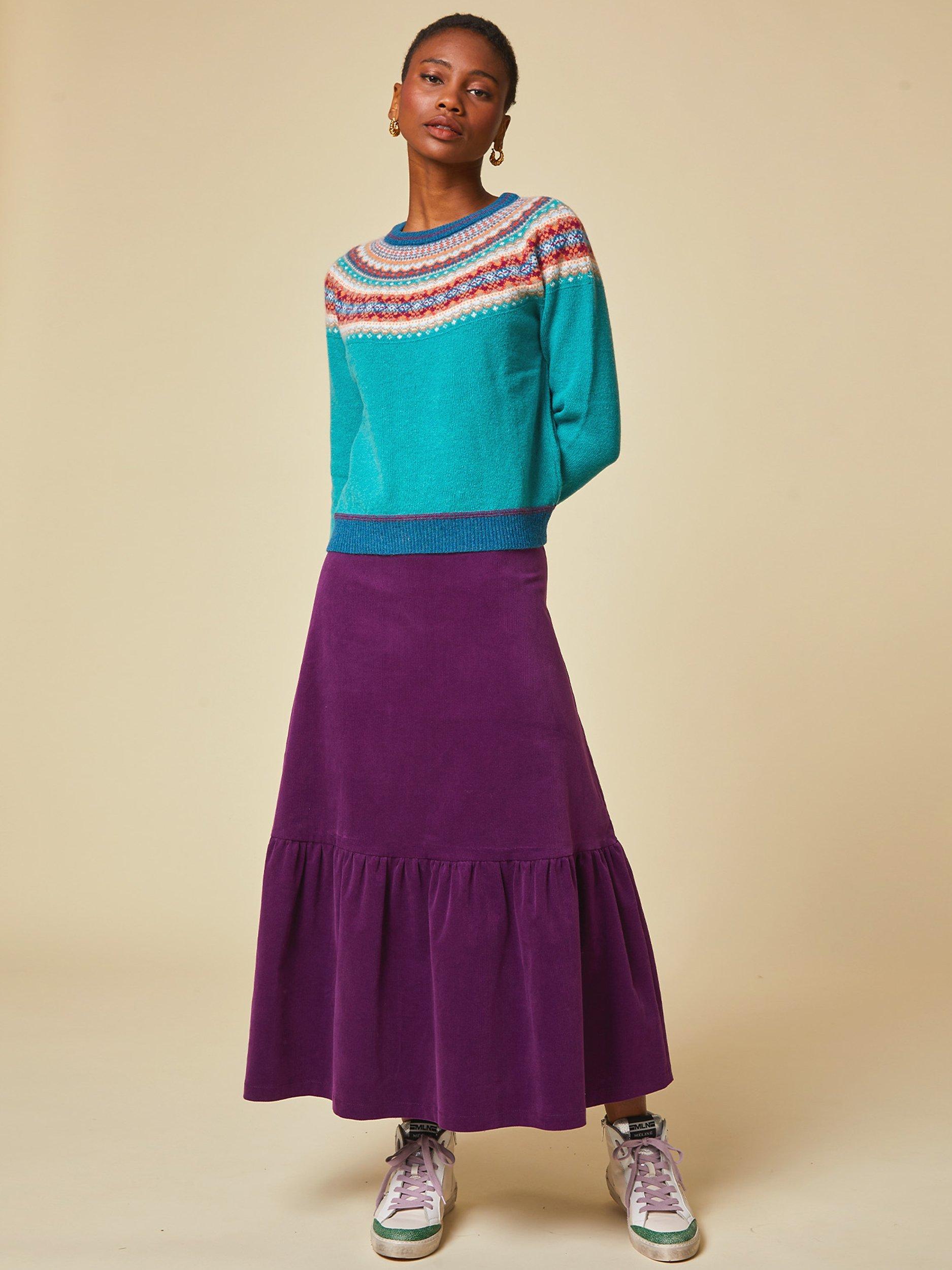 Aspiga Sylvia Corduroy Midi Skirt Purple