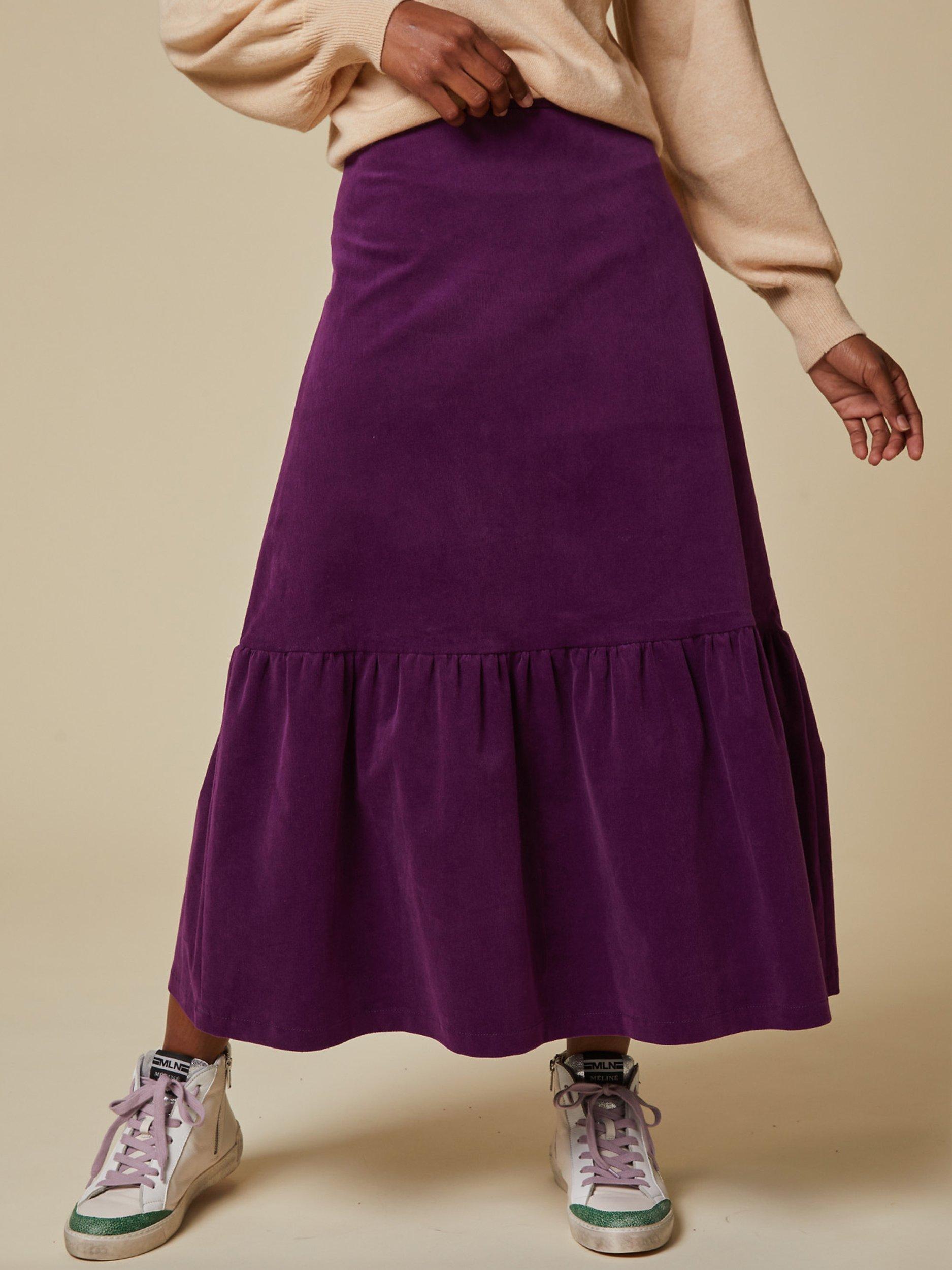 Aspiga Sylvia Corduroy Midi Skirt Purple