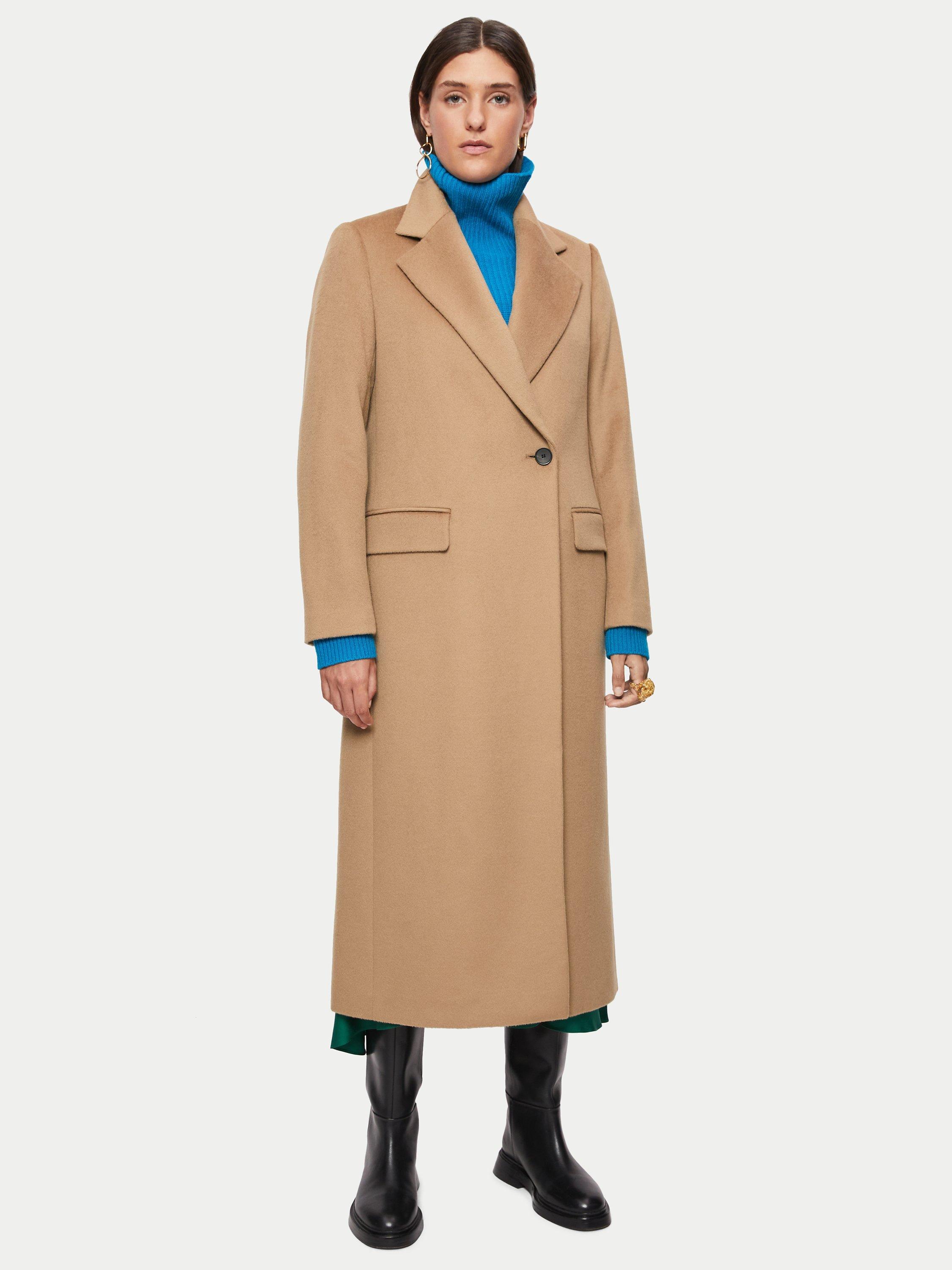 Jigsaw Wool Maxi City Coat, Neutral
