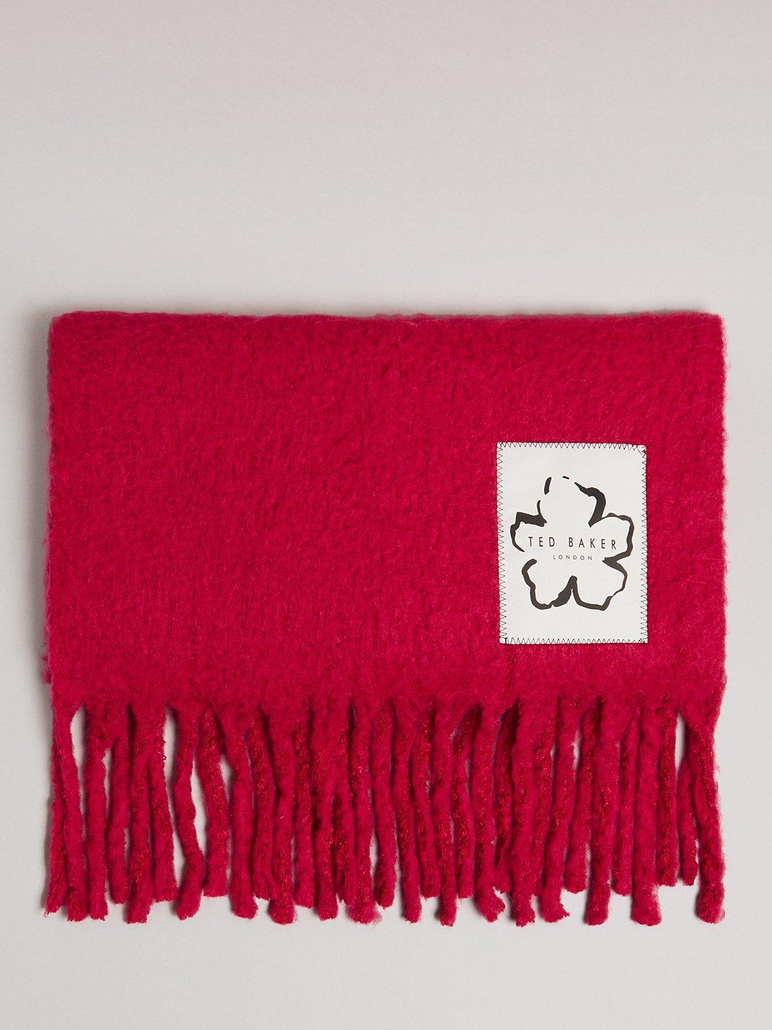 Ted Baker Tiba Oversized Tassel Scarf, Red, One Size