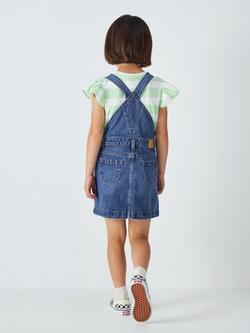 John Lewis Kids' Denim Pini Dress, Blue - view 2, Blue