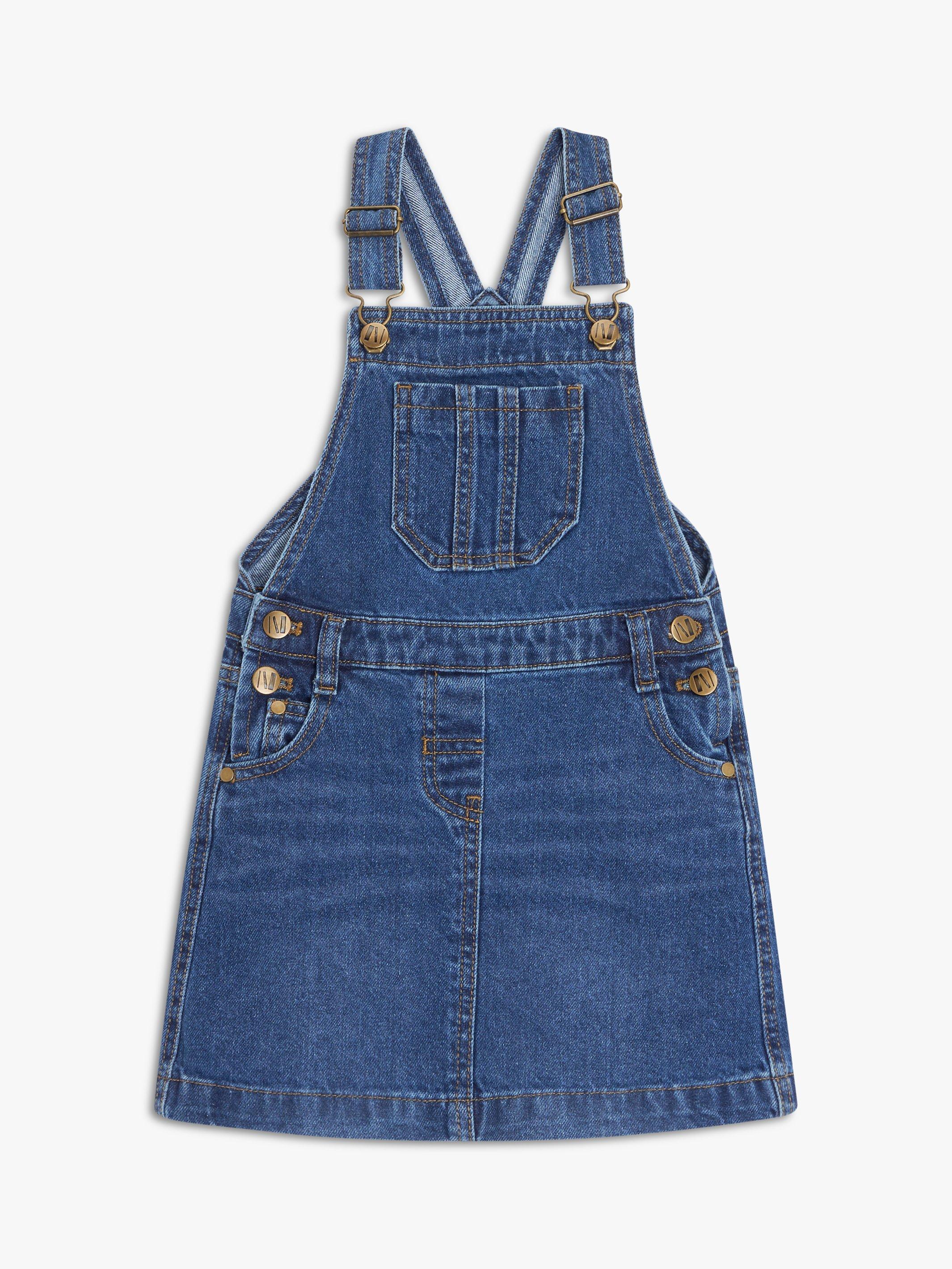 John Lewis Kids Denim Pini Dress Blue