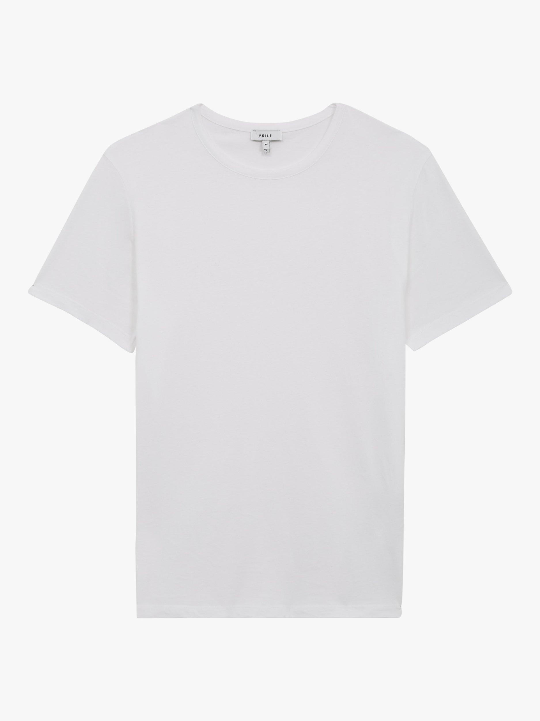 Product image 5 of 5, which shows Reiss Melrose Crew Neck Cotton T-Shirt, Optic White, XS
