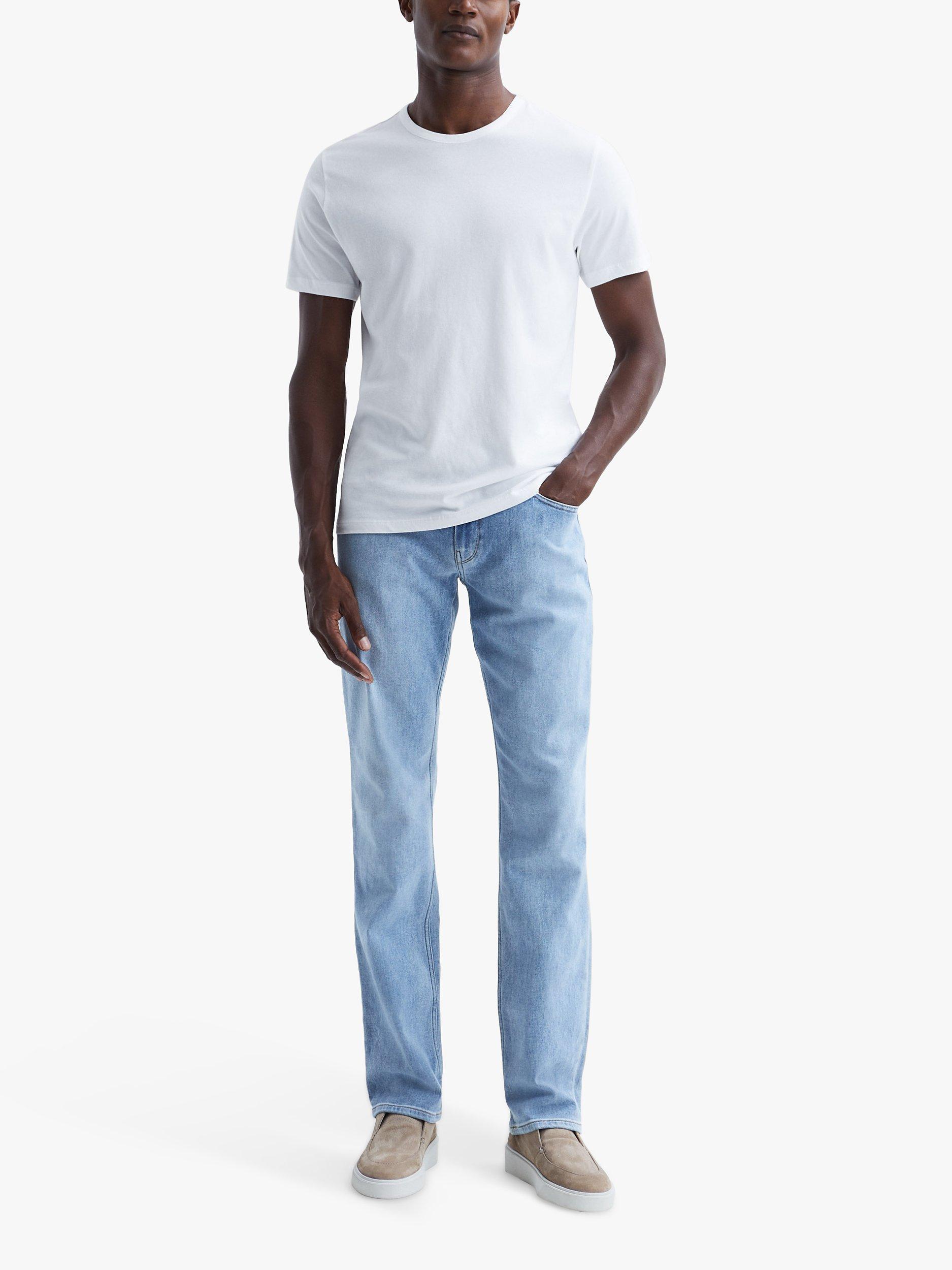 Product image 3 of 5, which shows Reiss Melrose Crew Neck Cotton T-Shirt, Optic White, XS