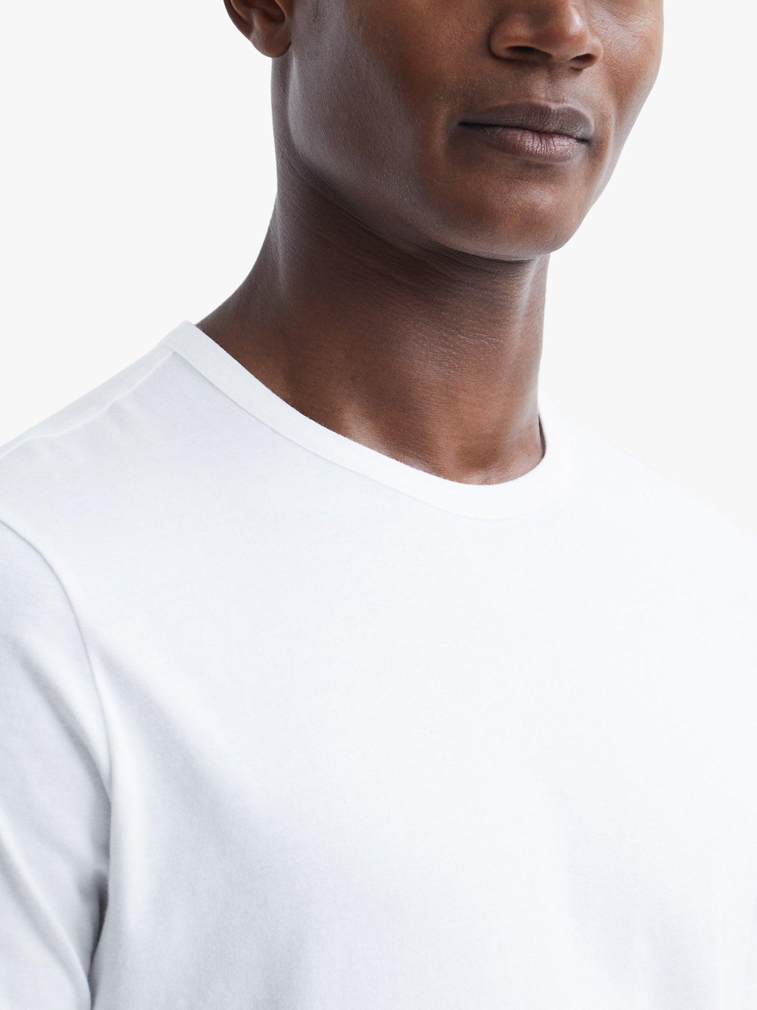Product image 4 of 5, which shows Reiss Melrose Crew Neck Cotton T-Shirt, Optic White, XS