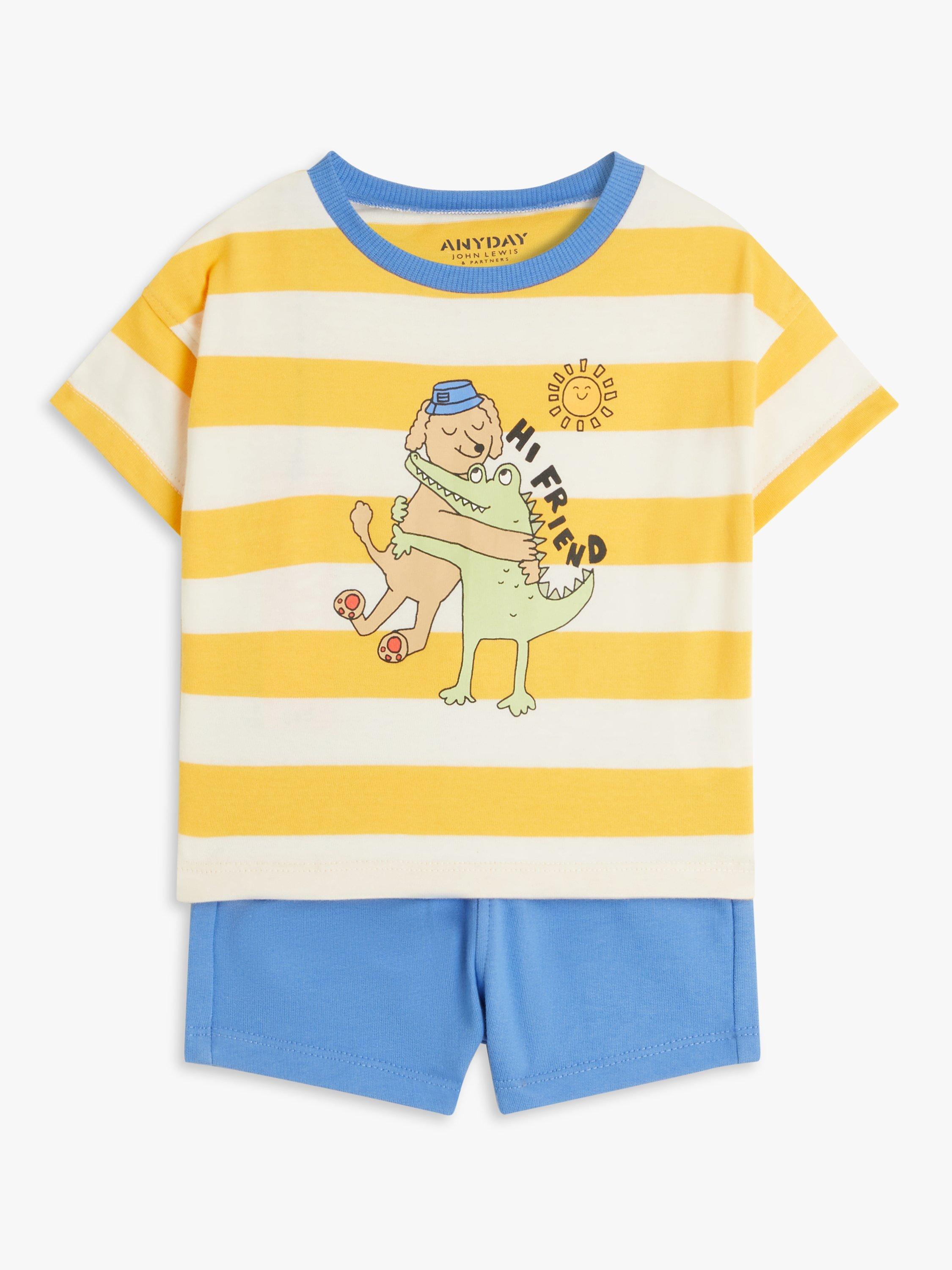 John Lewis ANYDAY Baby Hi Friend Tee & Shorts Set, Multi