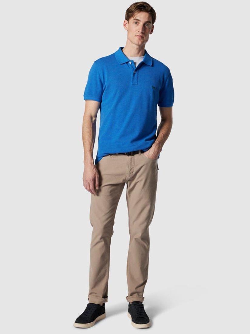 Product image 2 of 5, which shows Rodd & Gunn The Gunn Cotton Slim Fit Short Sleeve Polo Shirt, Lapis, XS