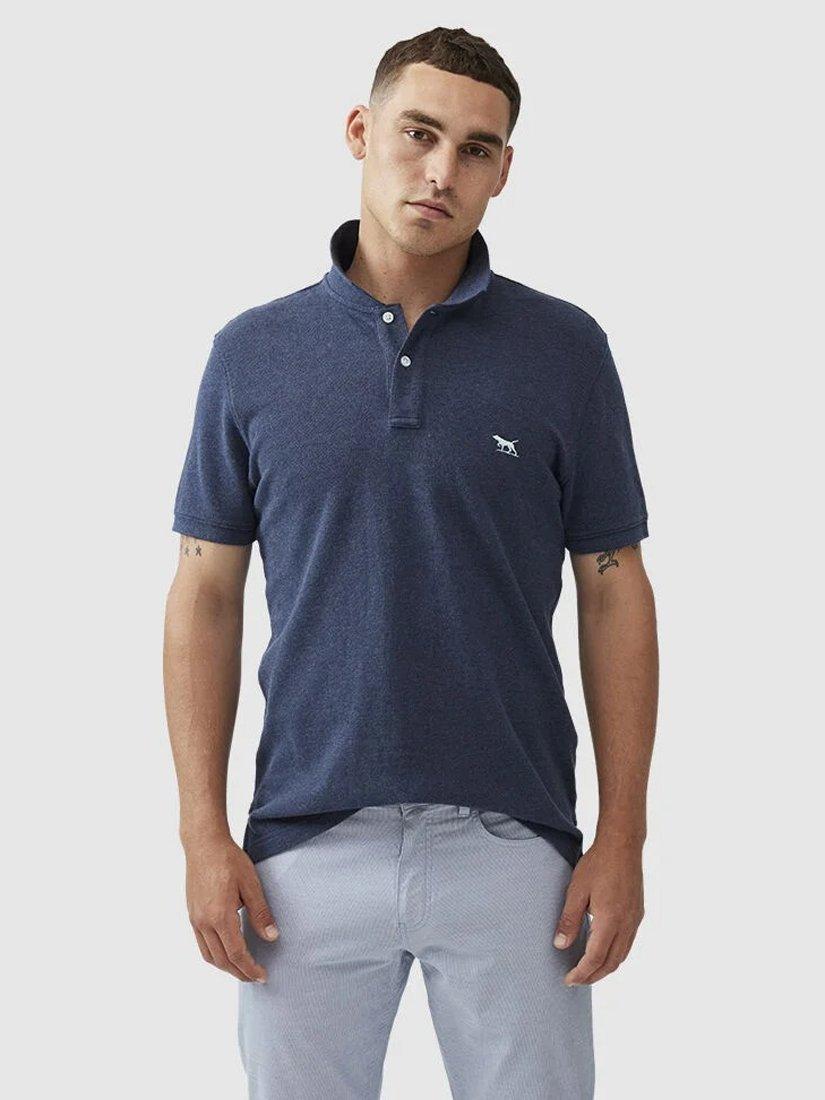 Product image 1 of 5, which shows Rodd & Gunn The Gunn Cotton Slim Fit Short Sleeve Polo Shirt, Adriatic, XS
