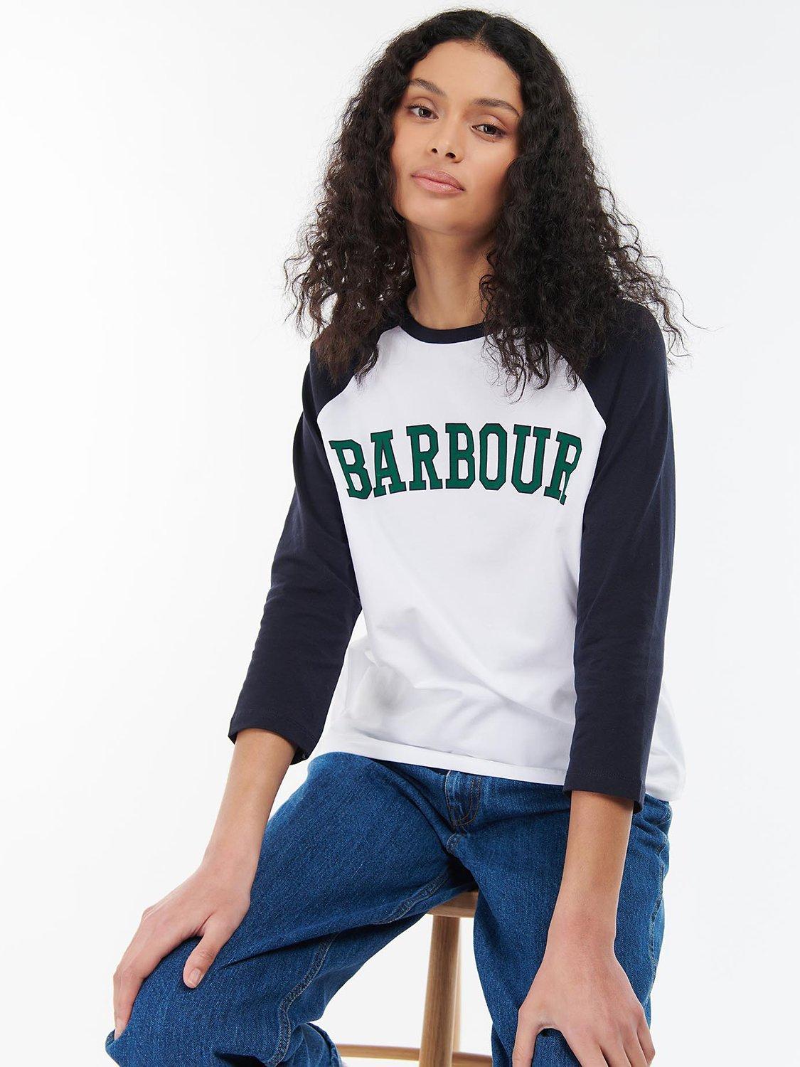 Barbour Northumberland Varsity Top, White/Multi