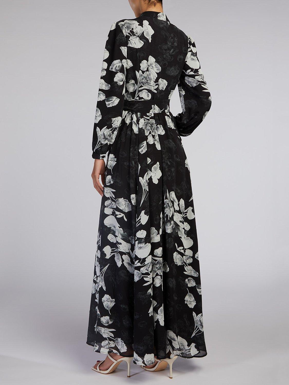 Product image 2 of 5, which shows Aab Sombra Floral Print Maxi Dress, Black/Multi, S Regular
